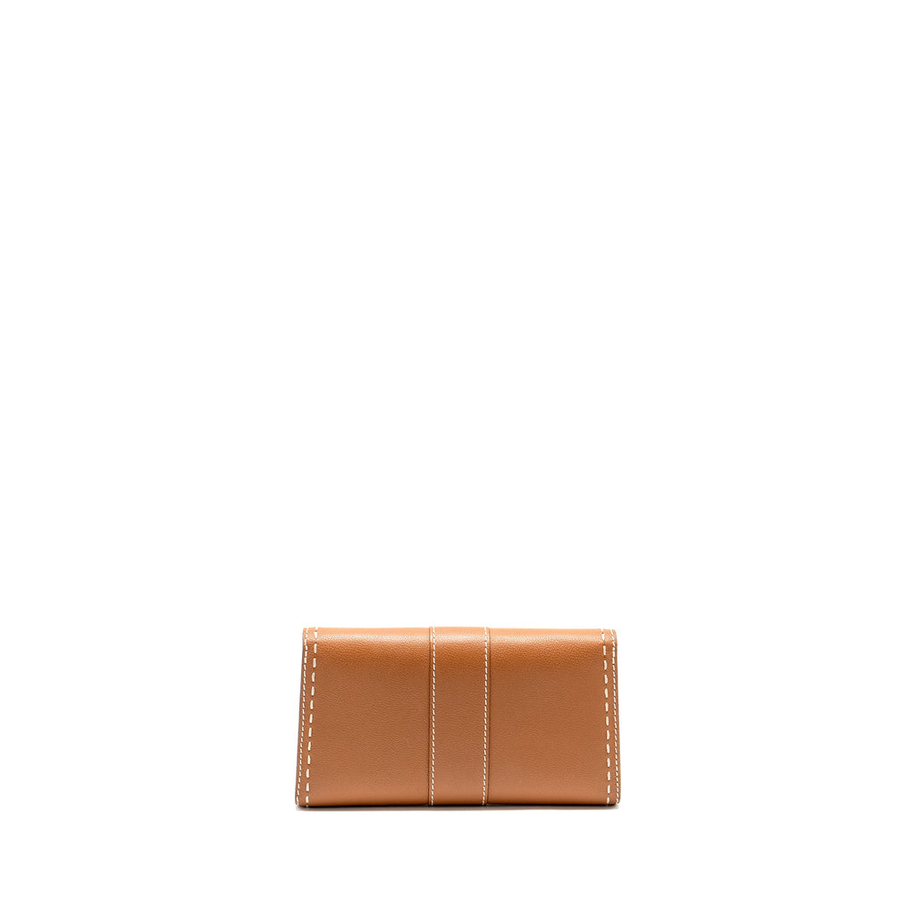 DELVAUX BRILLANT LONG WALLET CHAIN RODEO CALFSKIN CARAMEL GHW