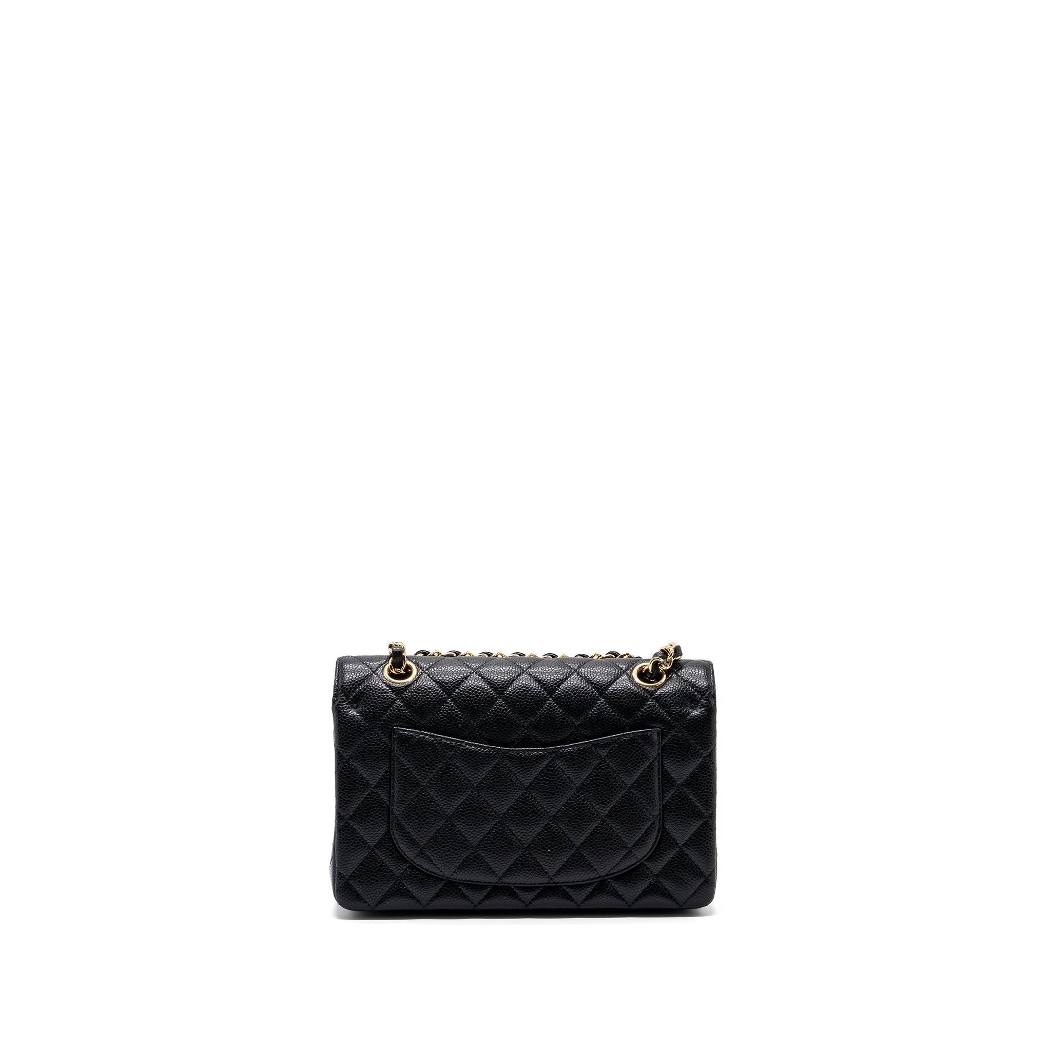 CHANEL SMALL CLASSIC DOUBLE FLAP BAG CAVIAR BLACK GHW