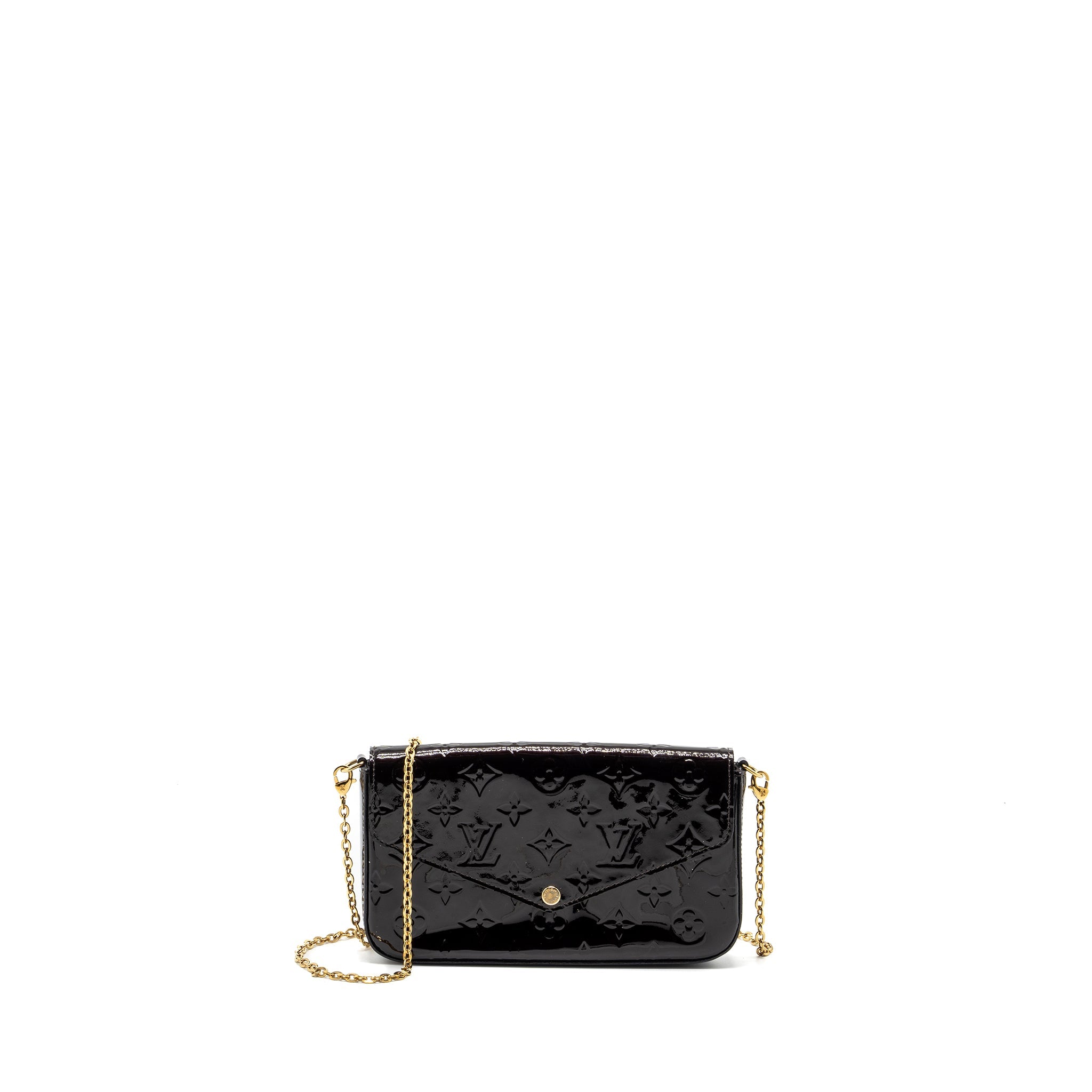 LOUIS VUITTON FELICIE POCHETTE MONOGRAM PATENT AMATANTE GHW