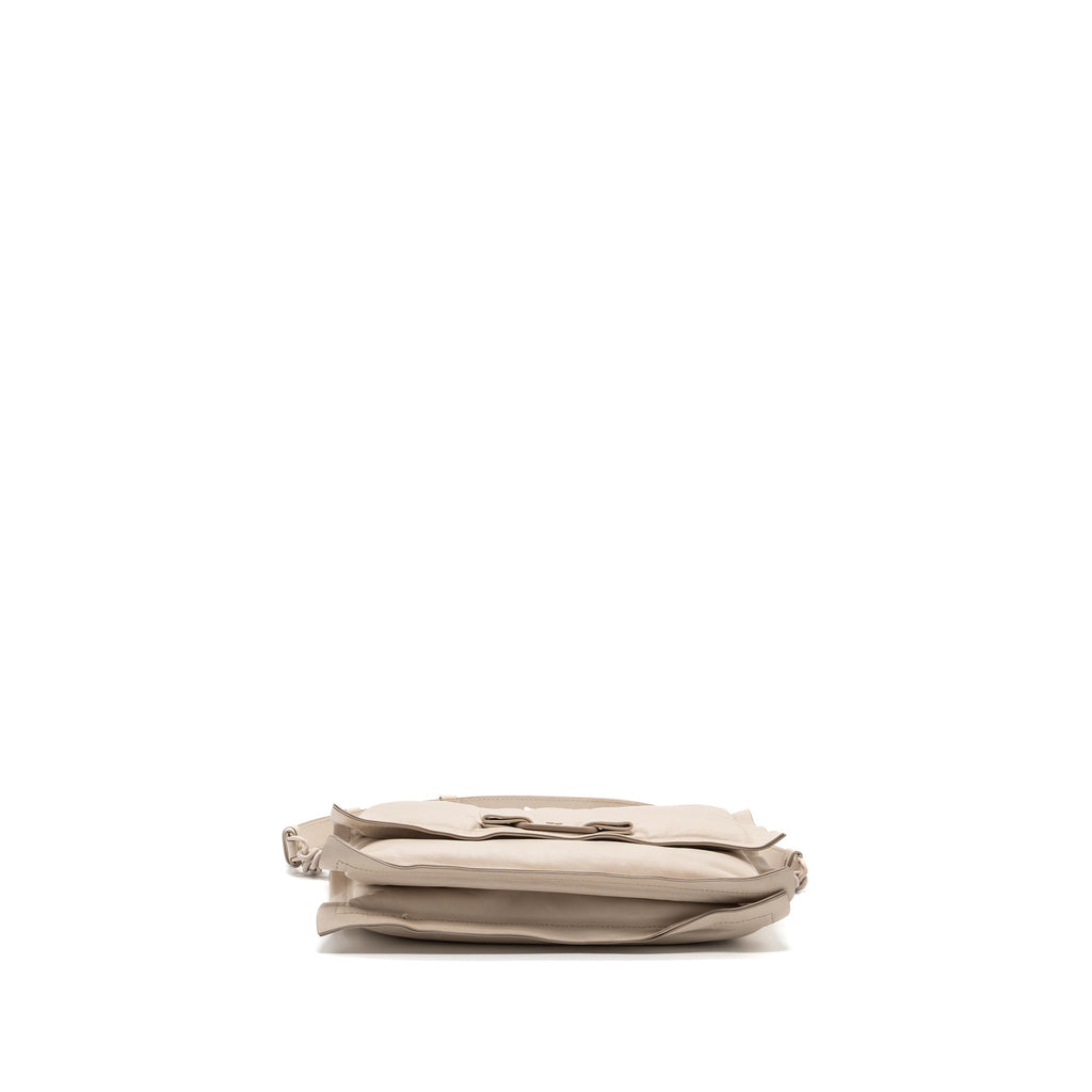 SALVATORE FERRAGAMO SMALL VIVA BOW SHOULDER BAG CREAM AND SHW