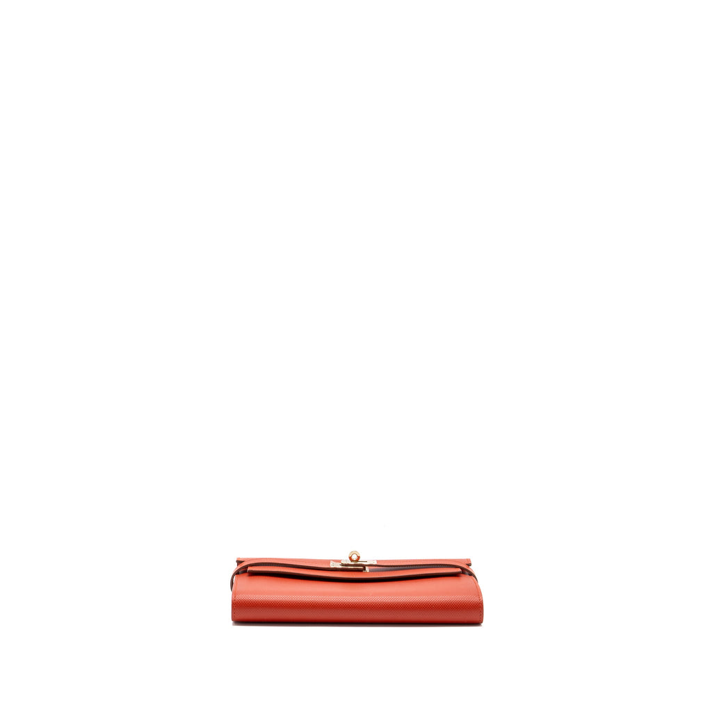 HERMES KELLY LONG WALLET GRAIN SANGUINE GHW