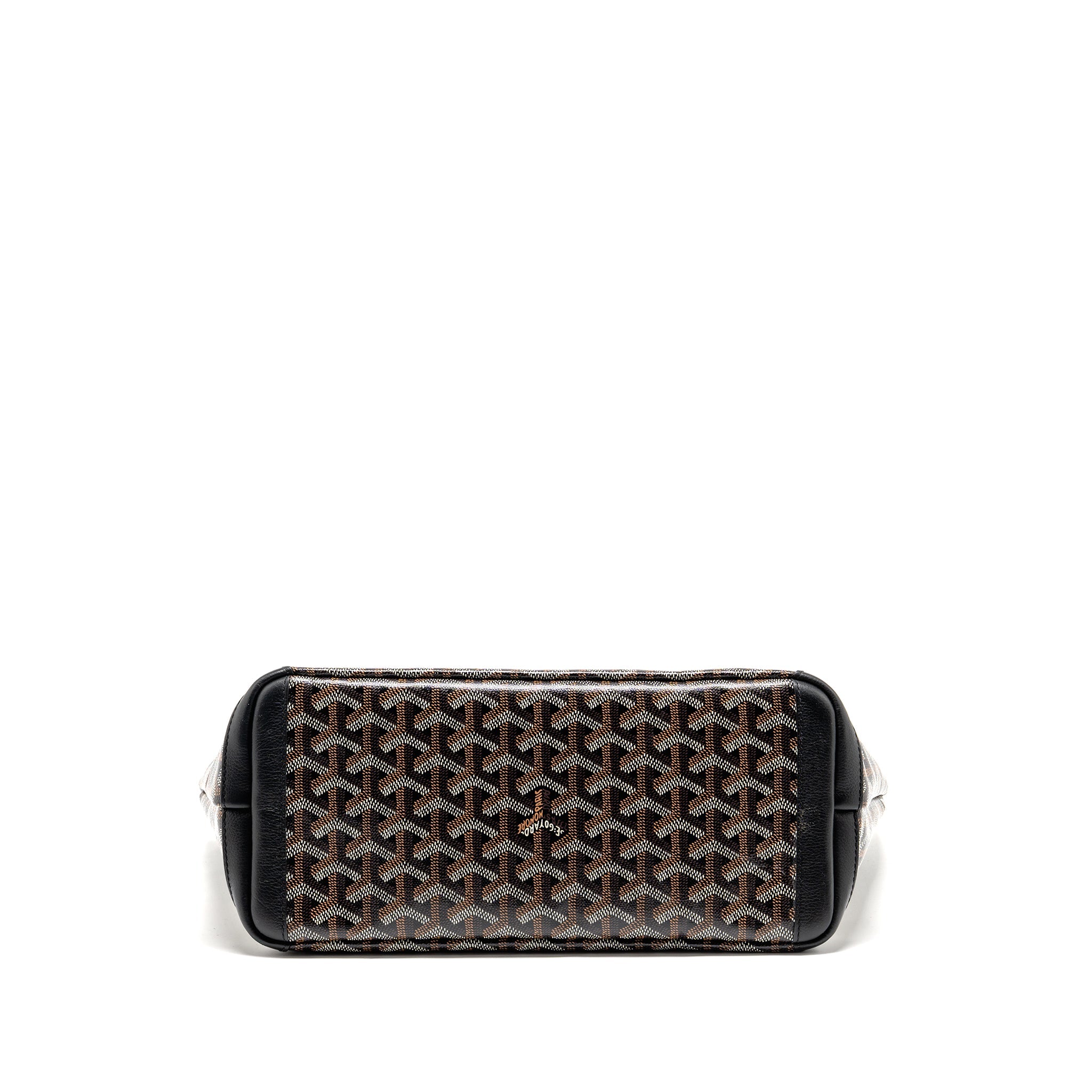 GOYARD ARTOIS PM HANDBAG GOYARDINE CANVAS/CALFSKIN BLACK SHW
