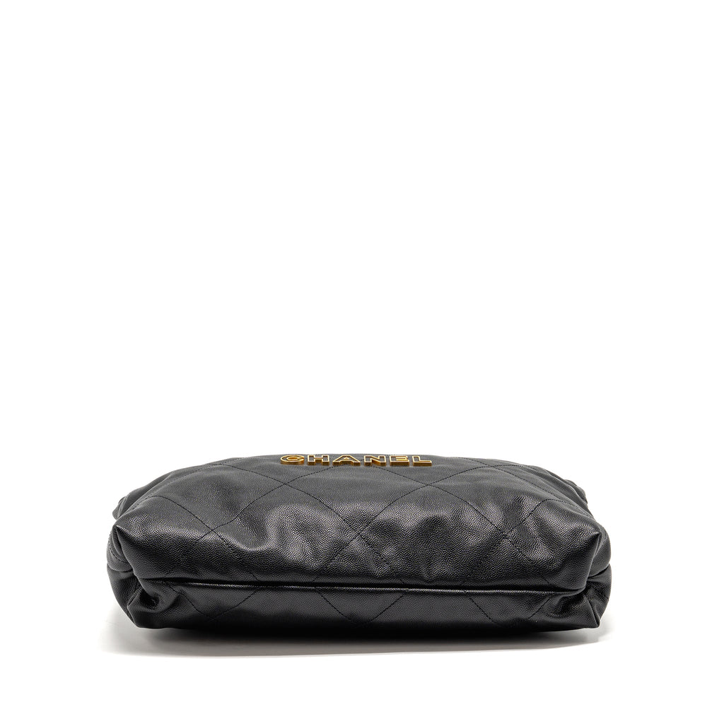 CHANEL MEDIUM 22 BAG CAVIAR BLACK GHW (MICROCHIP)