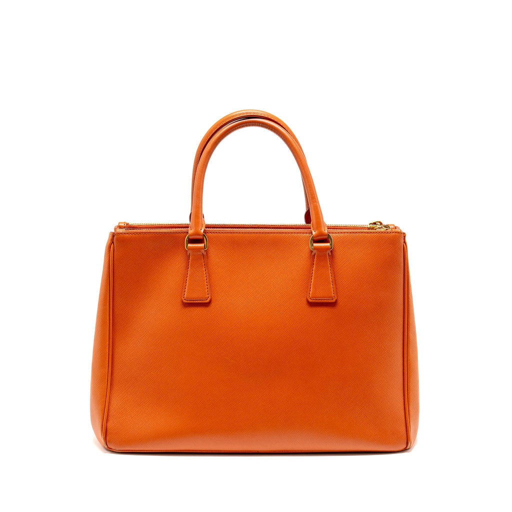 PRADA LARGE SAFFIANO TOTE BAG LEATHER ORANGE GHW