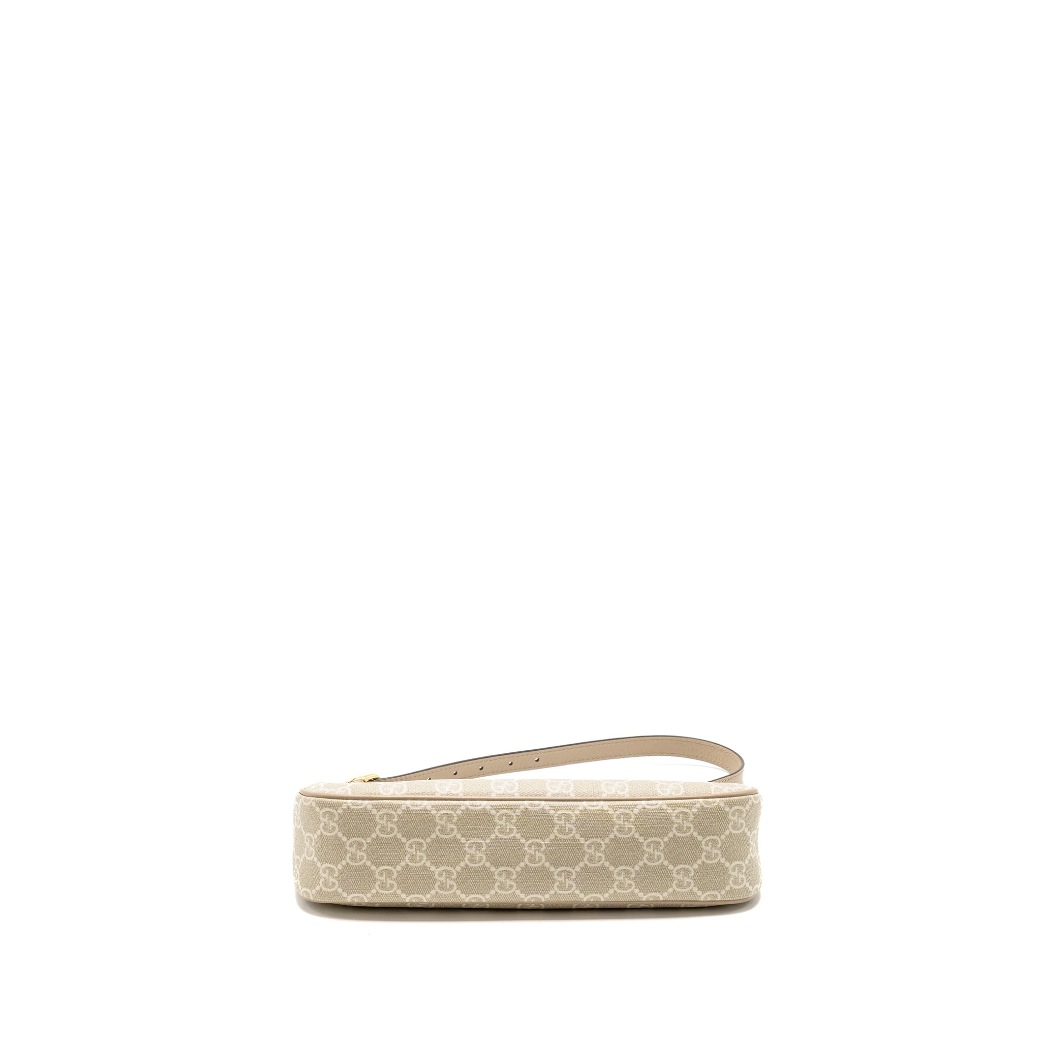 GUCCI OPHIDIA SMALL SHOULDER BAG GG SUPREME CANVAS BEIGE / WHITE GHW