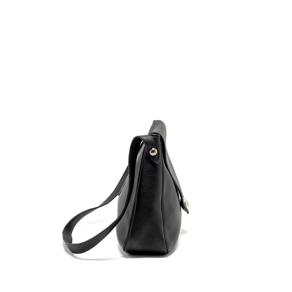 HERMES VINTAGE CHRISTINE BAG LEATHER BLACK SHW