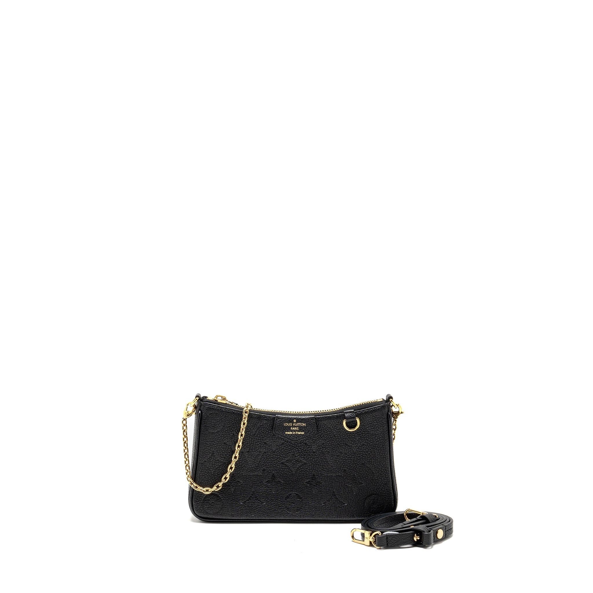 LOUIS VUITTON EASY POUCH ON STRAP EMPREINTE MONOGRAM BLACK GHW