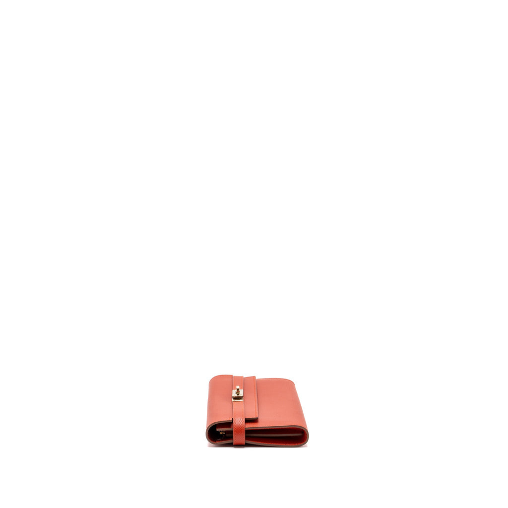 HERMES KELLY LONG WALLET GRAIN SANGUINE GHW