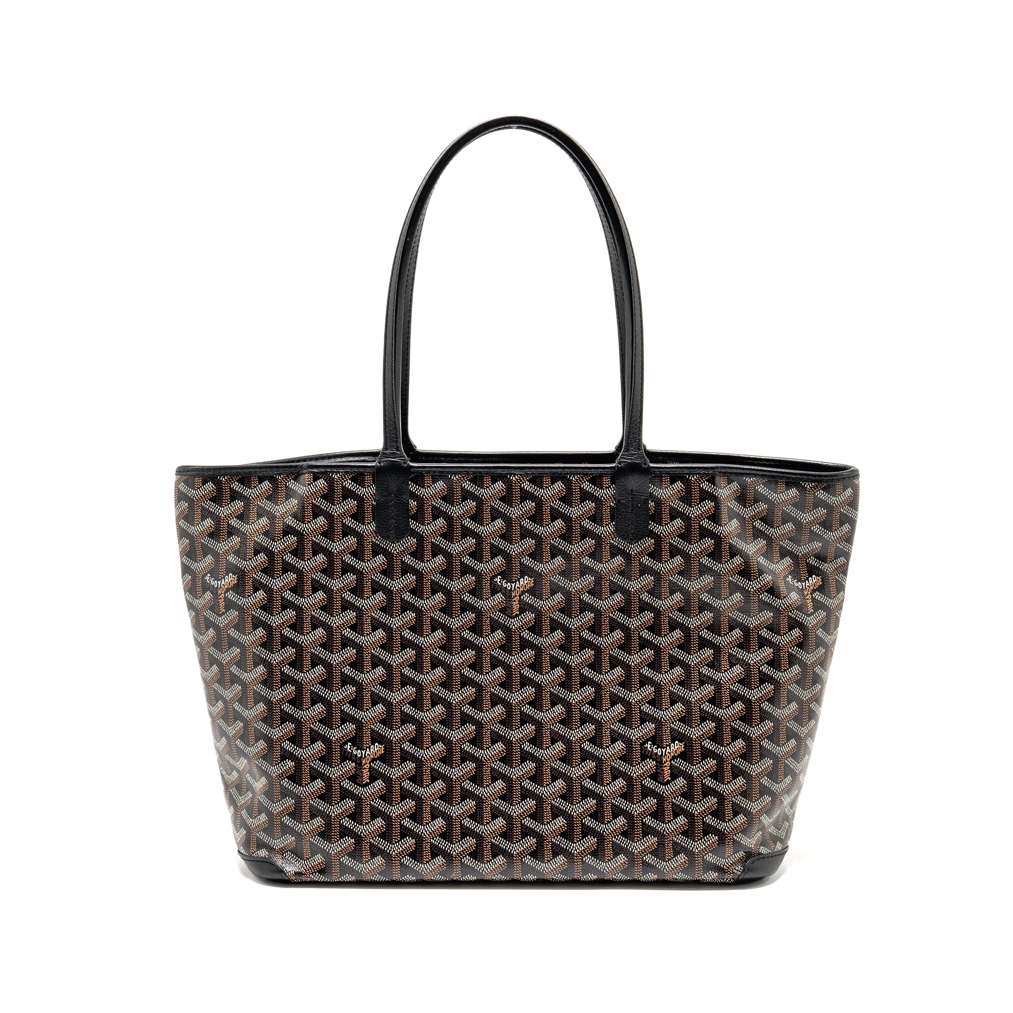 GOYARD ARTOIS PM HANDBAG GOYARDINE CANVAS/CALFSKIN BLACK SHW