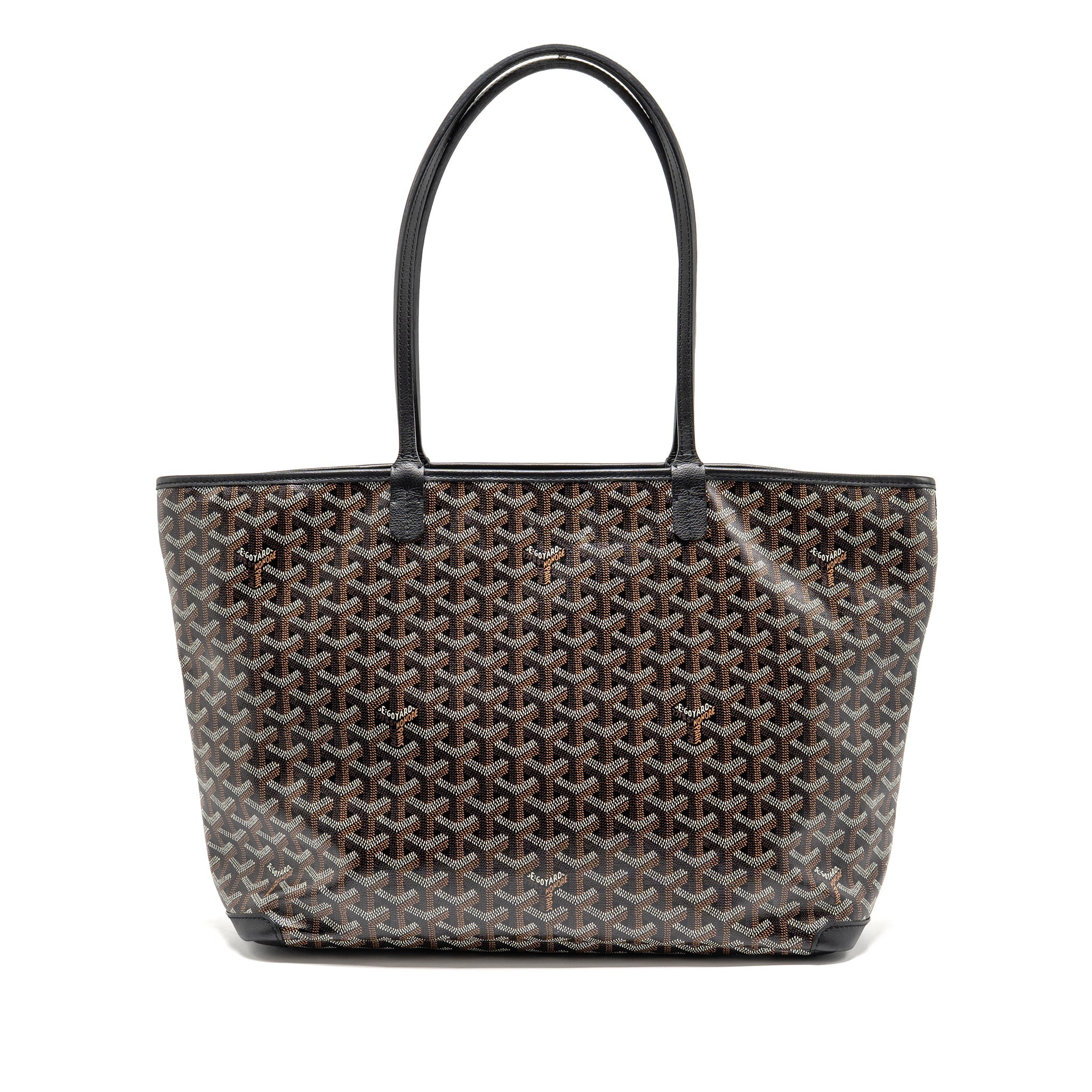 GOYARD ARTOIS MM TOTE BAG GOYARDINE CANVAS/CALFSKIN BLACK SHW