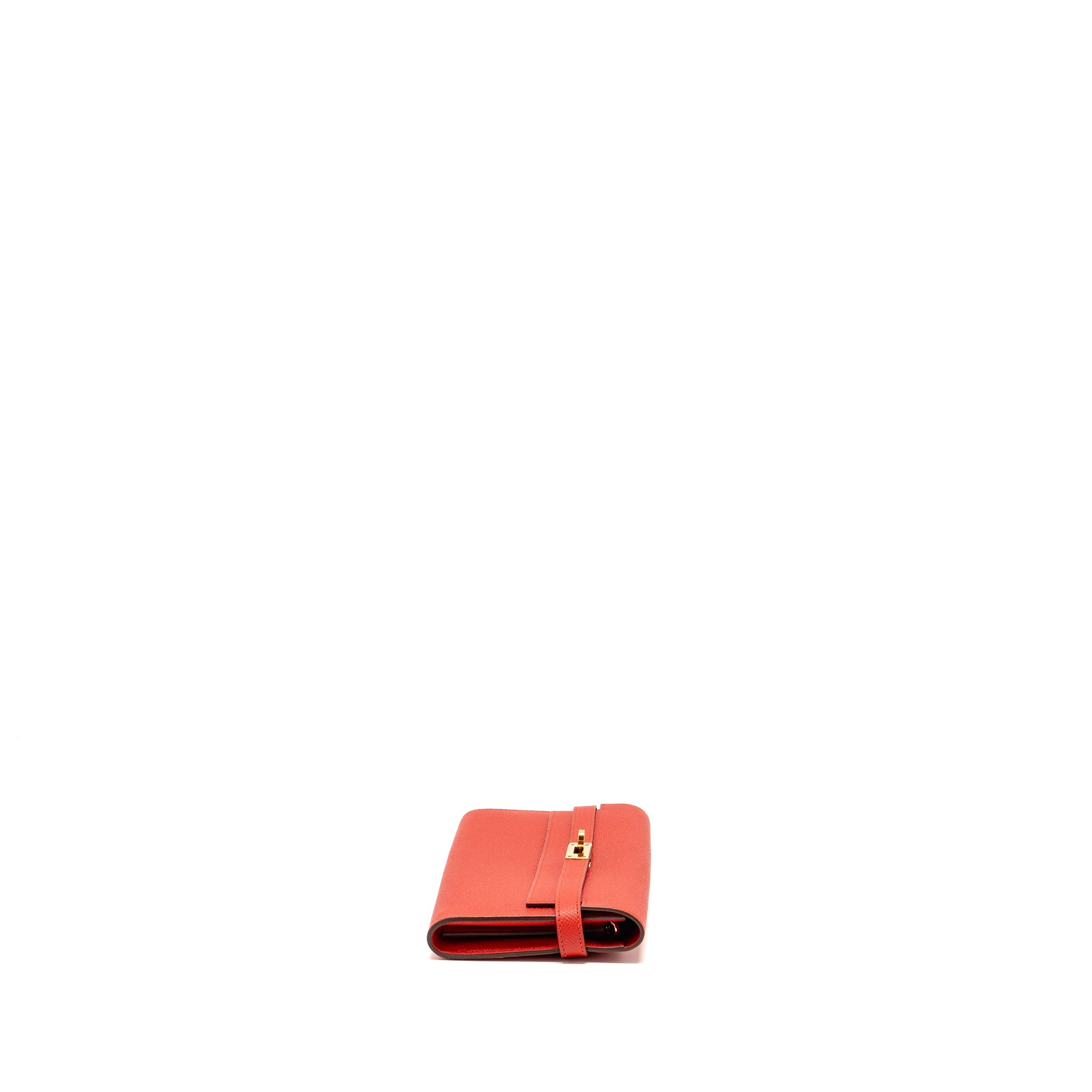 HERMES KELLY LONG WALLET EPSOM ROUGE TOMATE GHW