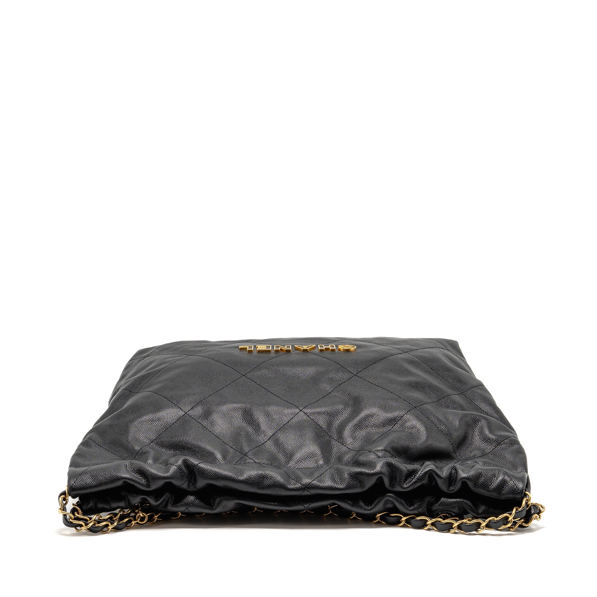 CHANEL MEDIUM 22 BAG CAVIAR BLACK GHW (MICROCHIP)