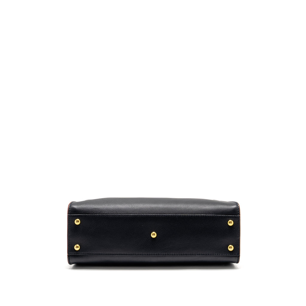 FENDI MEDIUM PEEKABOO CALFSKIN DARK BLUE/RED GHW