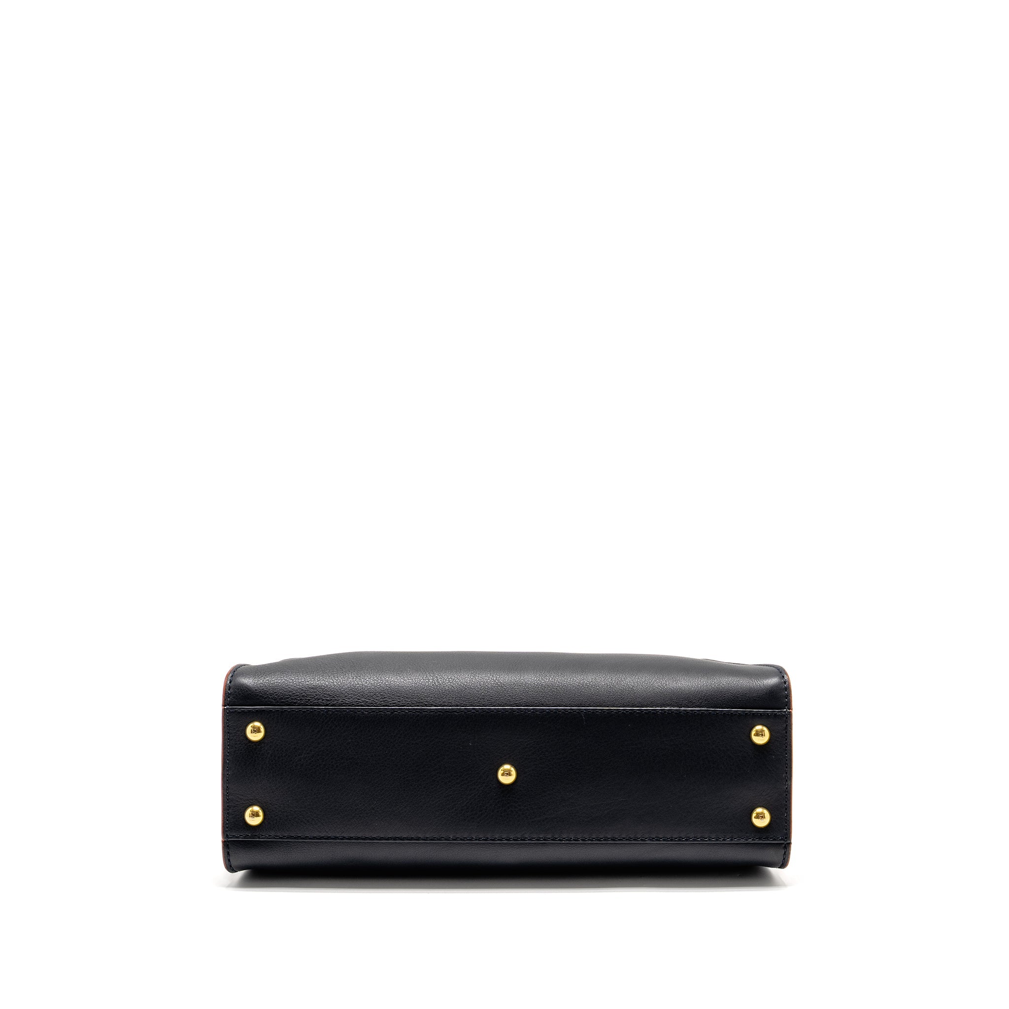 FENDI MEDIUM PEEKABOO CALFSKIN DARK BLUE/RED GHW