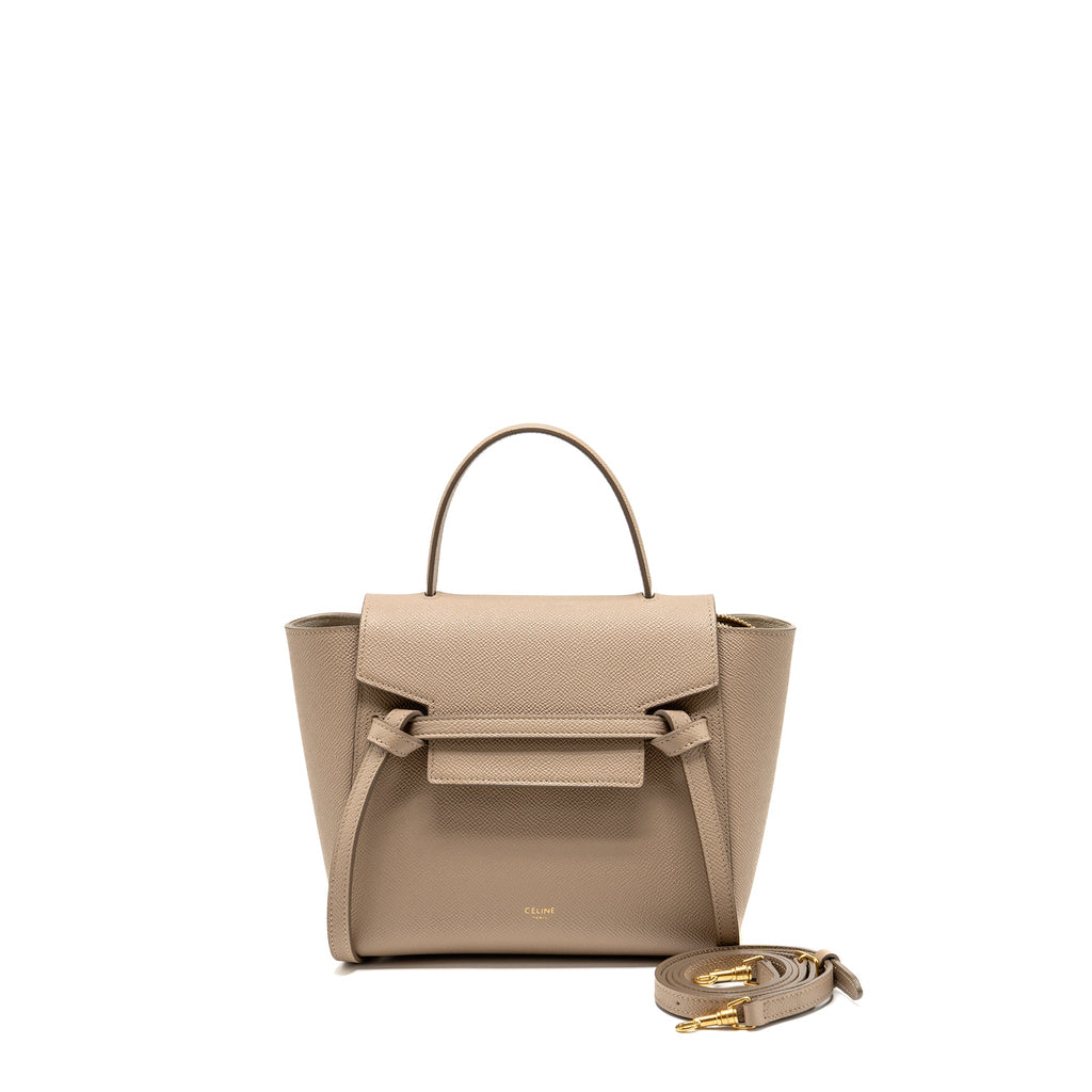CELINE NANO BELT BAG GRAINED CALFSKIN BEIGE GHW