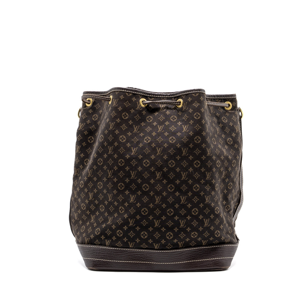 LOUIS VUITTON LIN NOE BAG FABRIC / LEATHER EBENE GHW