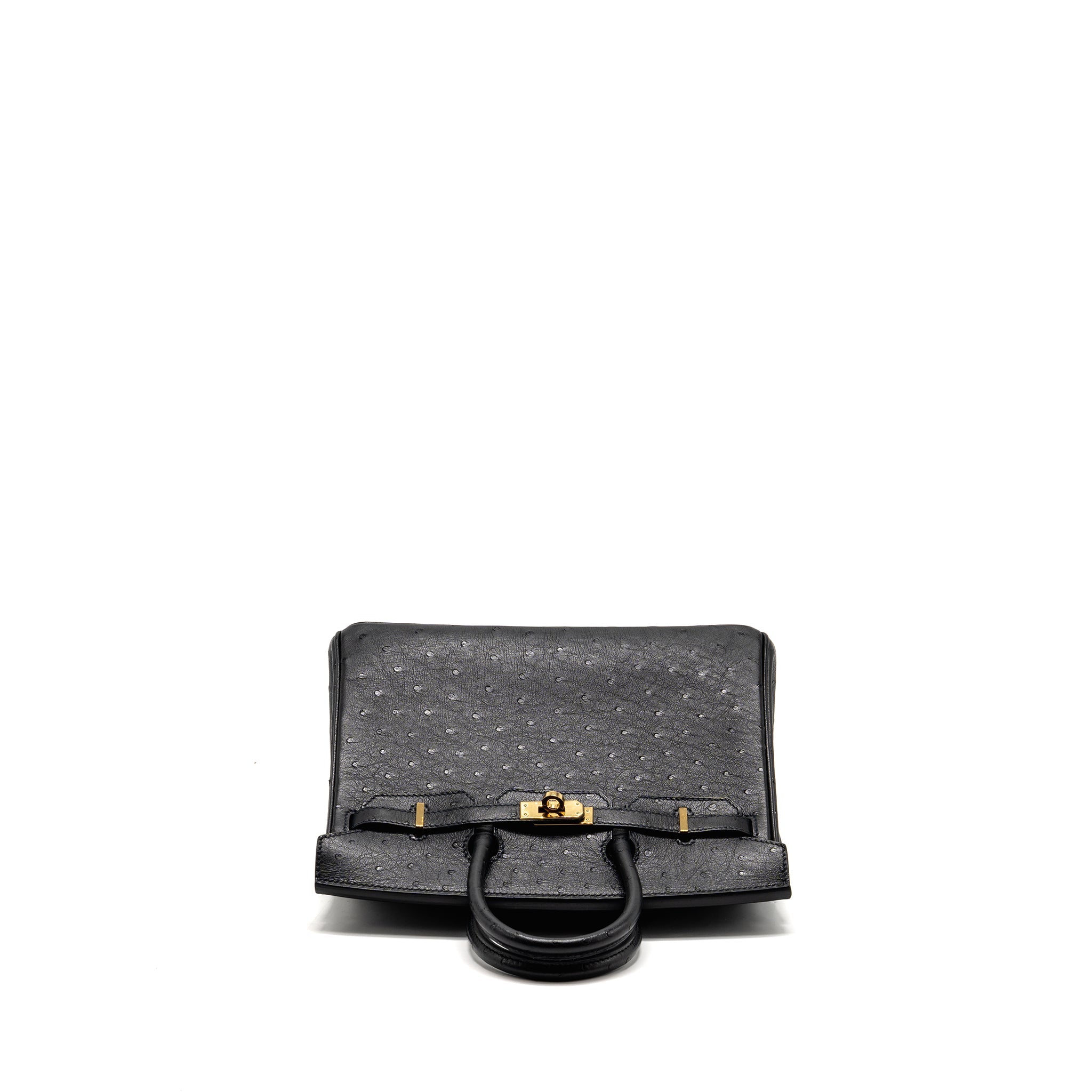 HERMES BIRKIN 25 OSTRICH BLACK GHW