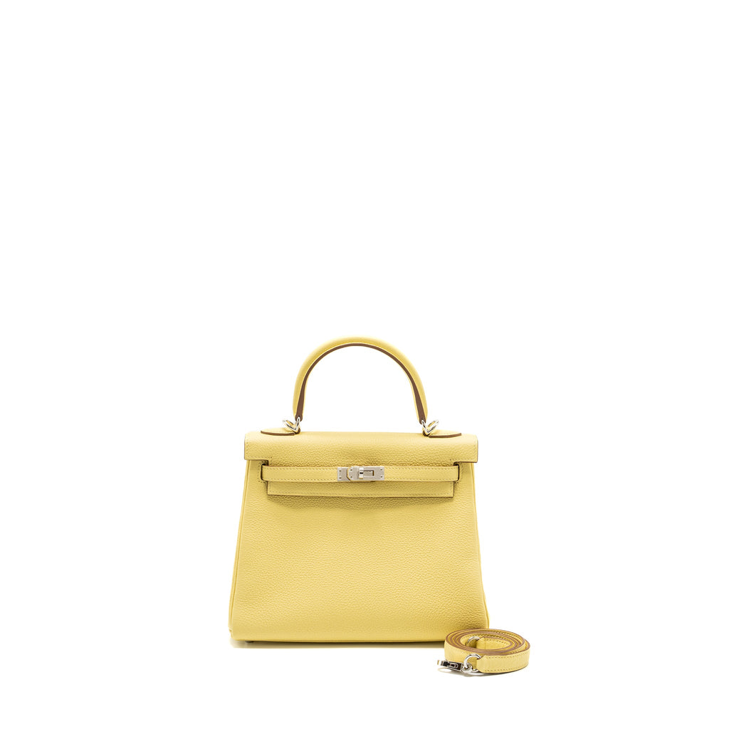 HERMES KELLY 25 TOGO 1Z JAUNE POUSSIN SHW