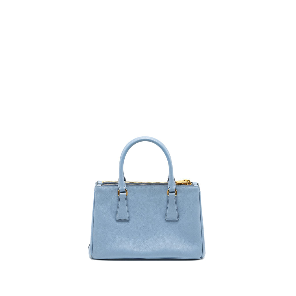 PRADA SMALL SAFFIANO TOTE BAG CALFSKIN LIGHT BLUE GHW