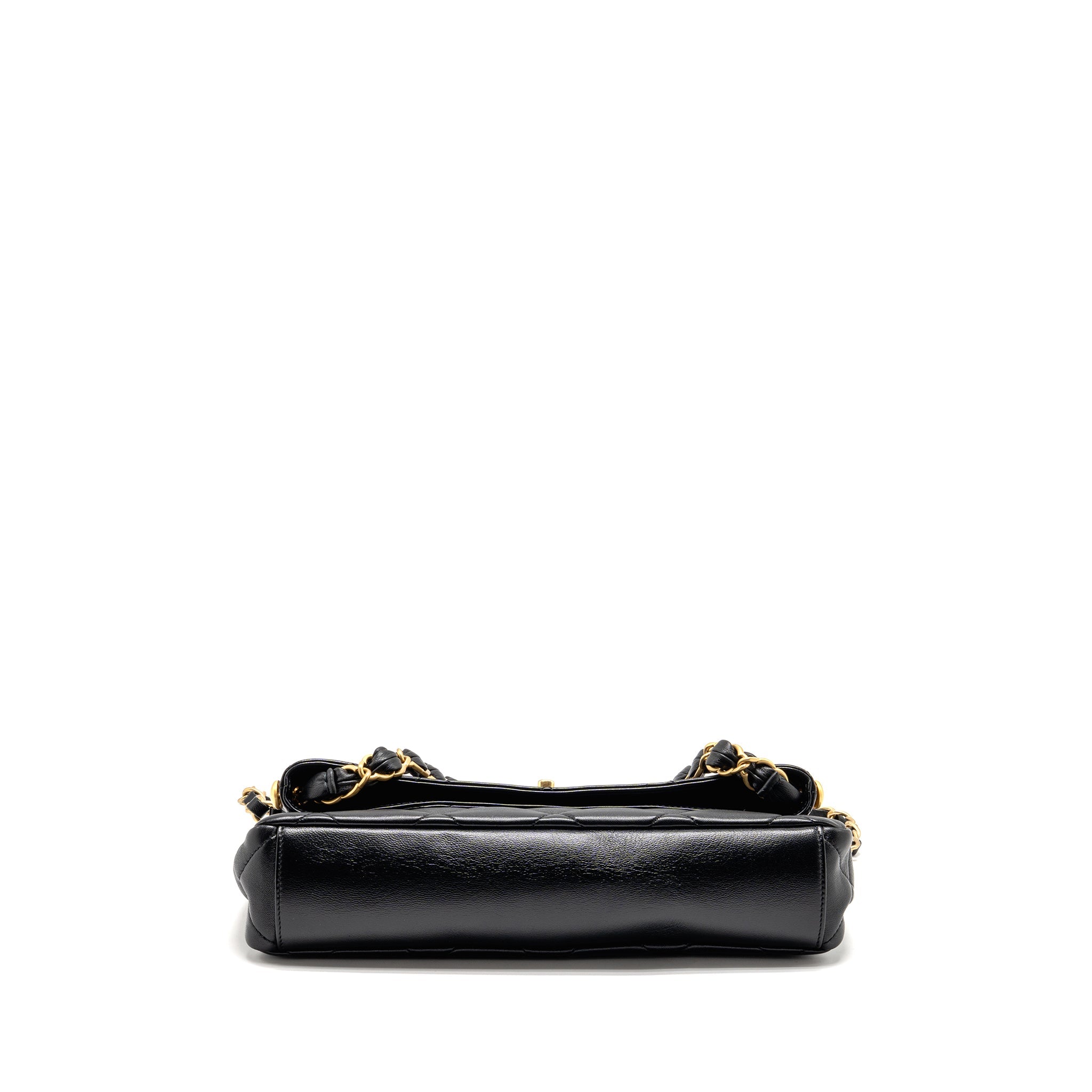 CHANEL LARGE HOBO BAG LAMBSKIN BLACK GHW (MICROCHIP)