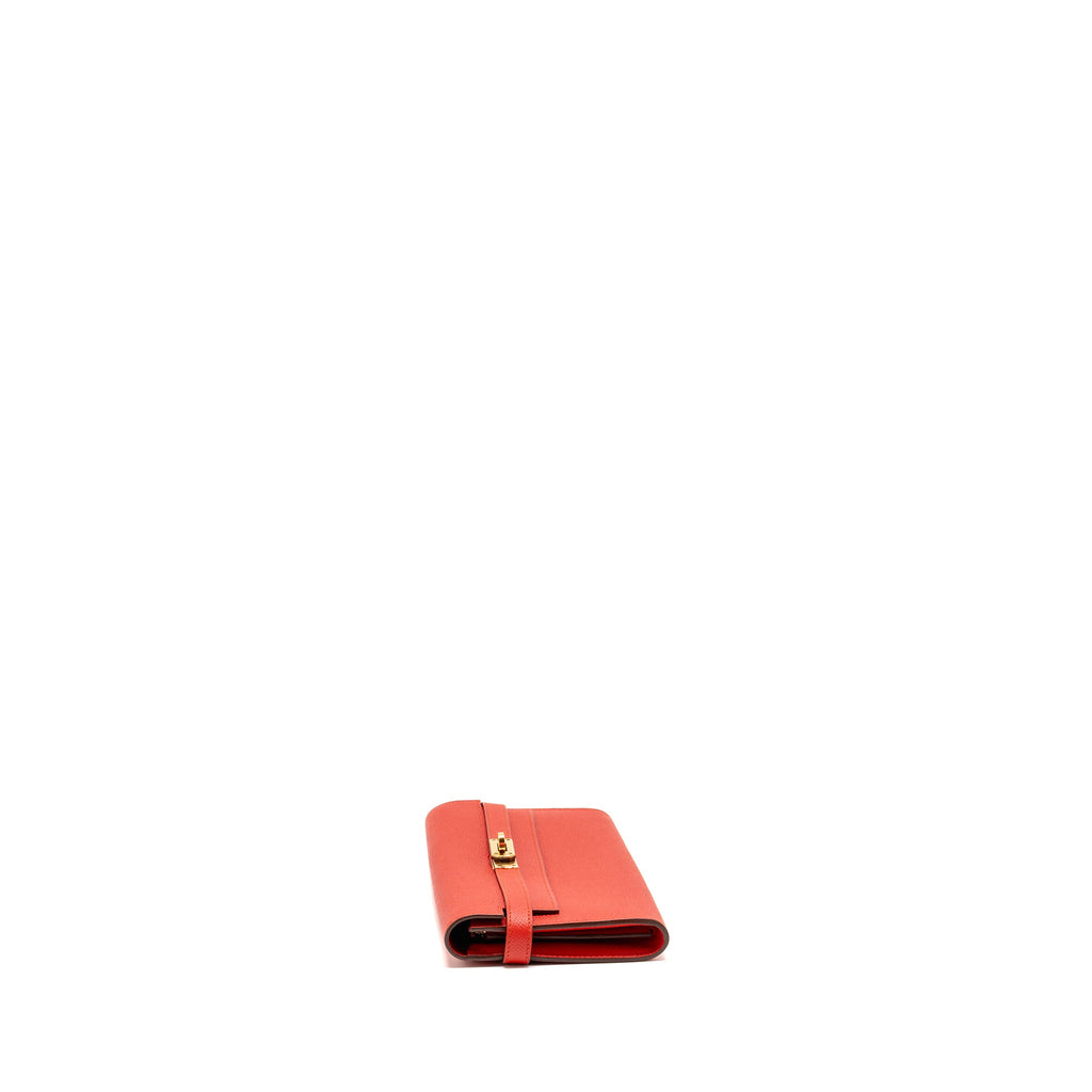 HERMES KELLY LONG WALLET EPSOM ROUGE TOMATE GHW