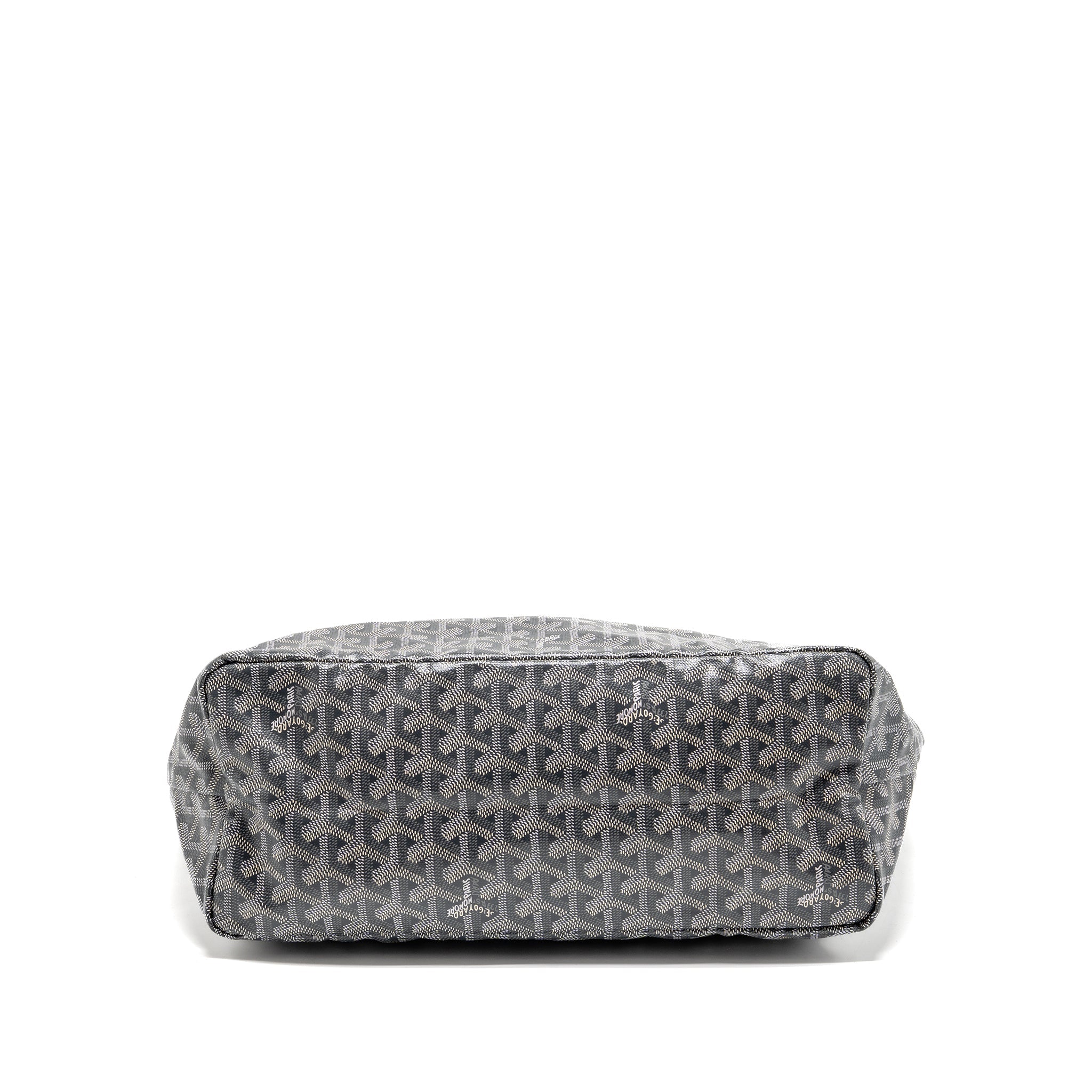 GOYARD SAINT LOUIS PM TOTE GOYARDINE CANVAS/CALFSKIN GREY SHW