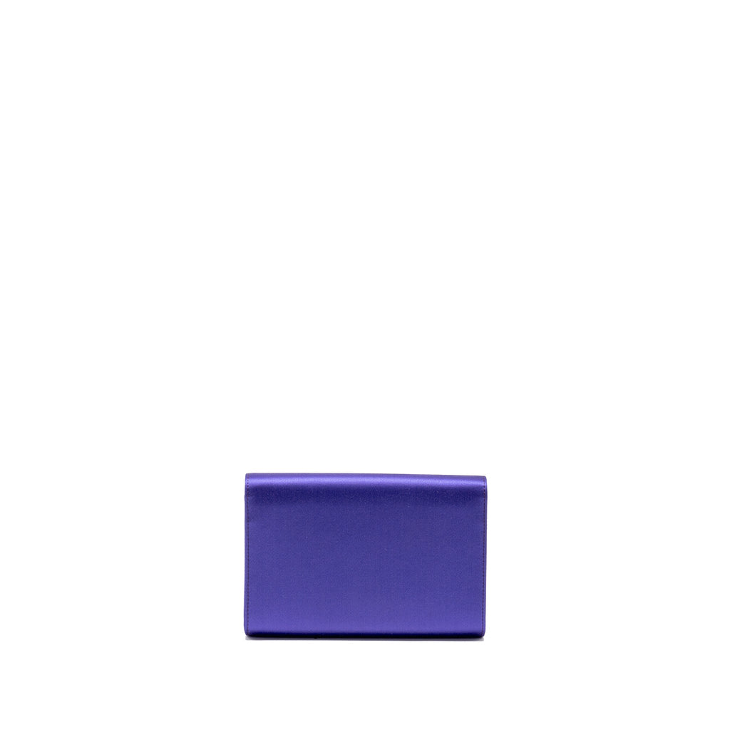 ROGER VIVIER EFFLORESCENCE MINI CLUTCH SILK BLEND SATIN PURPLE SHW
