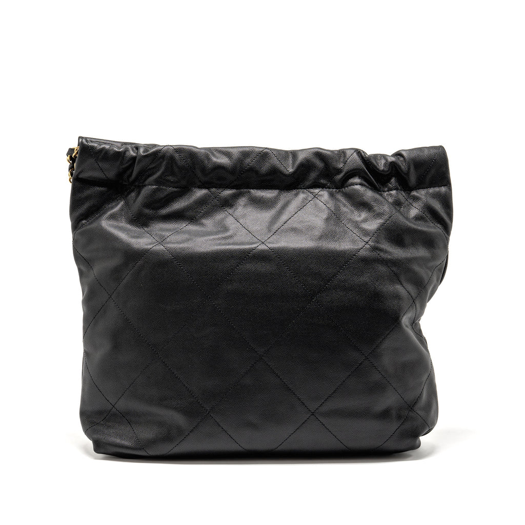 CHANEL MEDIUM 22 BAG CAVIAR BLACK GHW (MICROCHIP)