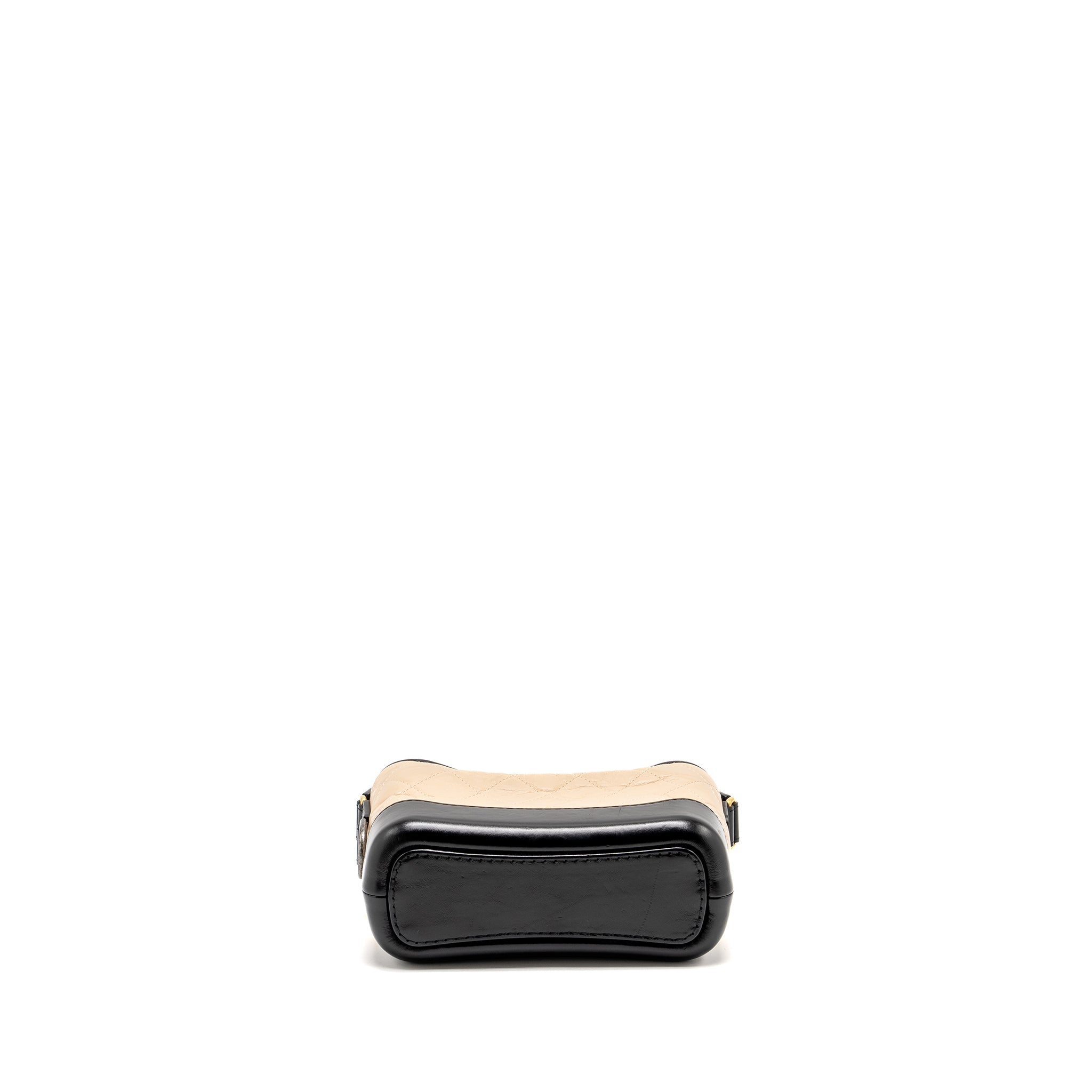 CHANEL SMALL GABRIELLE HOBO BAG AGED CALFSKIN BEIGE/BLACK MULTICOLOUR HARDWARE
