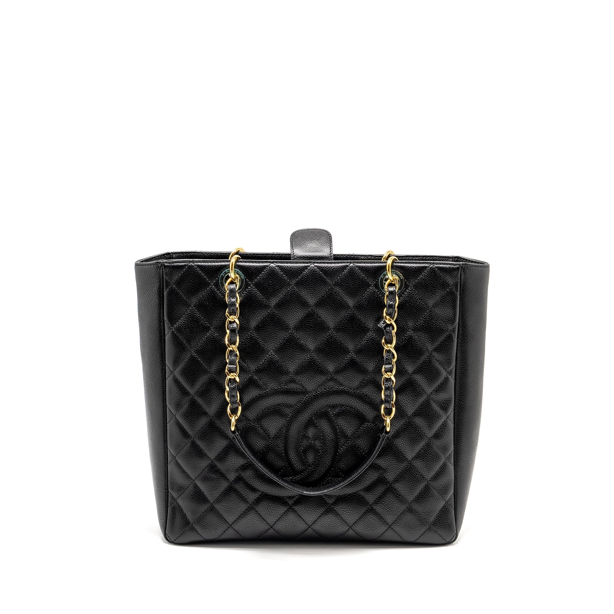 CHANEL PETIT SHOPPING TOTE BAG CAVIAR BLACK GHW
