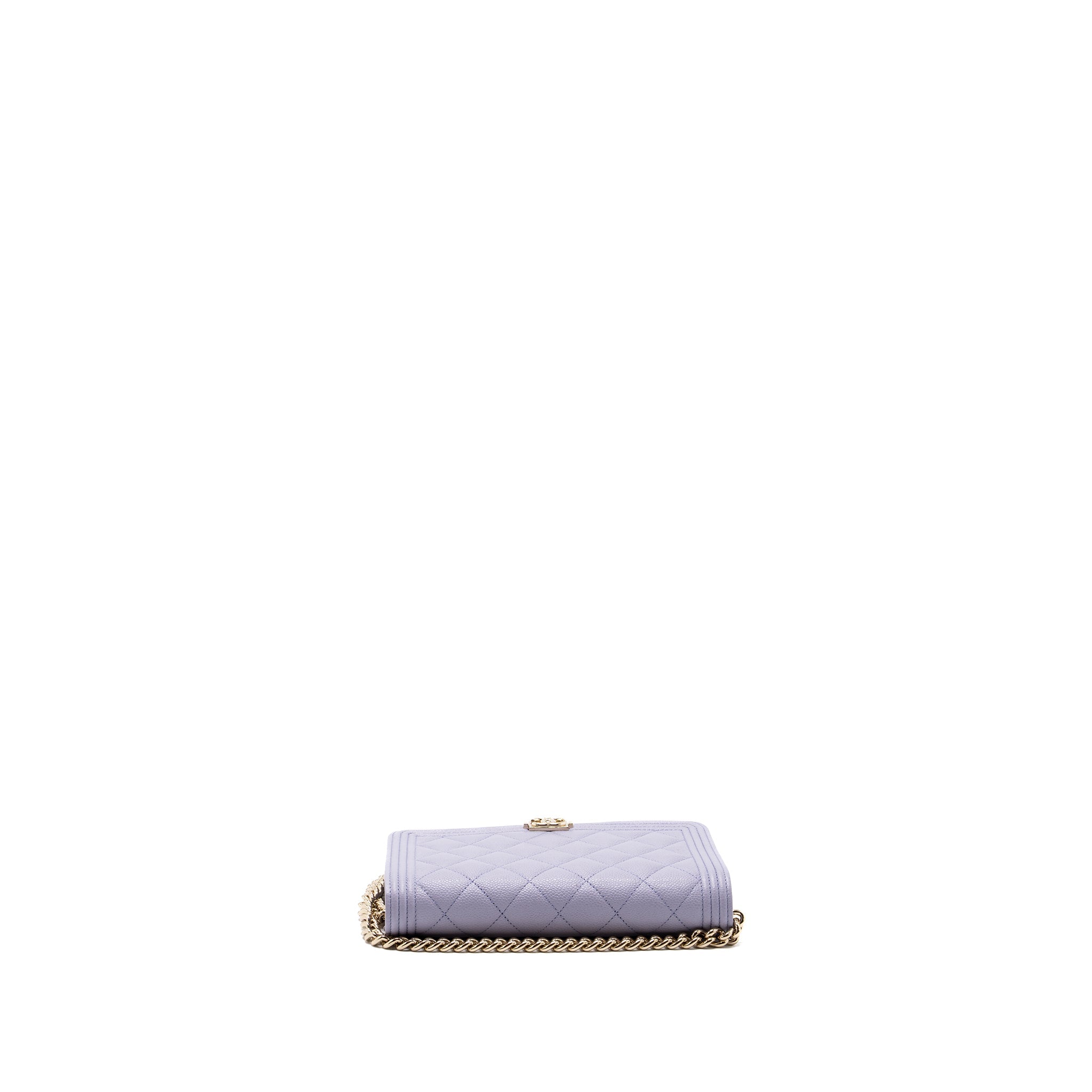CHANEL BOY WALLET ON CHAIN CAVIAR LIALIC / LIGHT PURPLE LGHW (MICROCHIP)