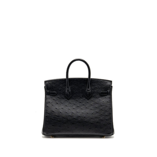 HERMES BIRKIN 25 OSTRICH BLACK GHW