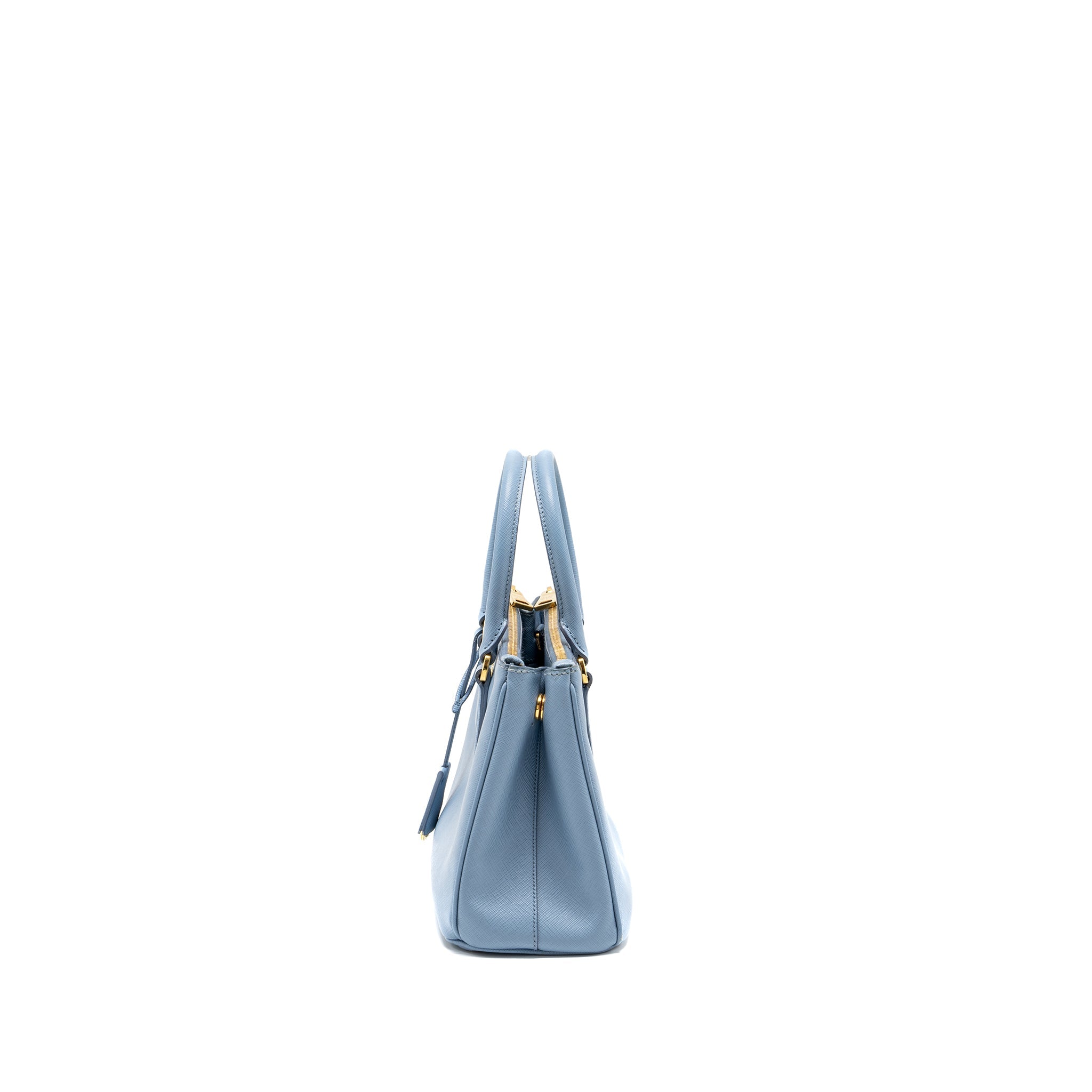 PRADA SMALL SAFFIANO TOTE BAG CALFSKIN LIGHT BLUE GHW