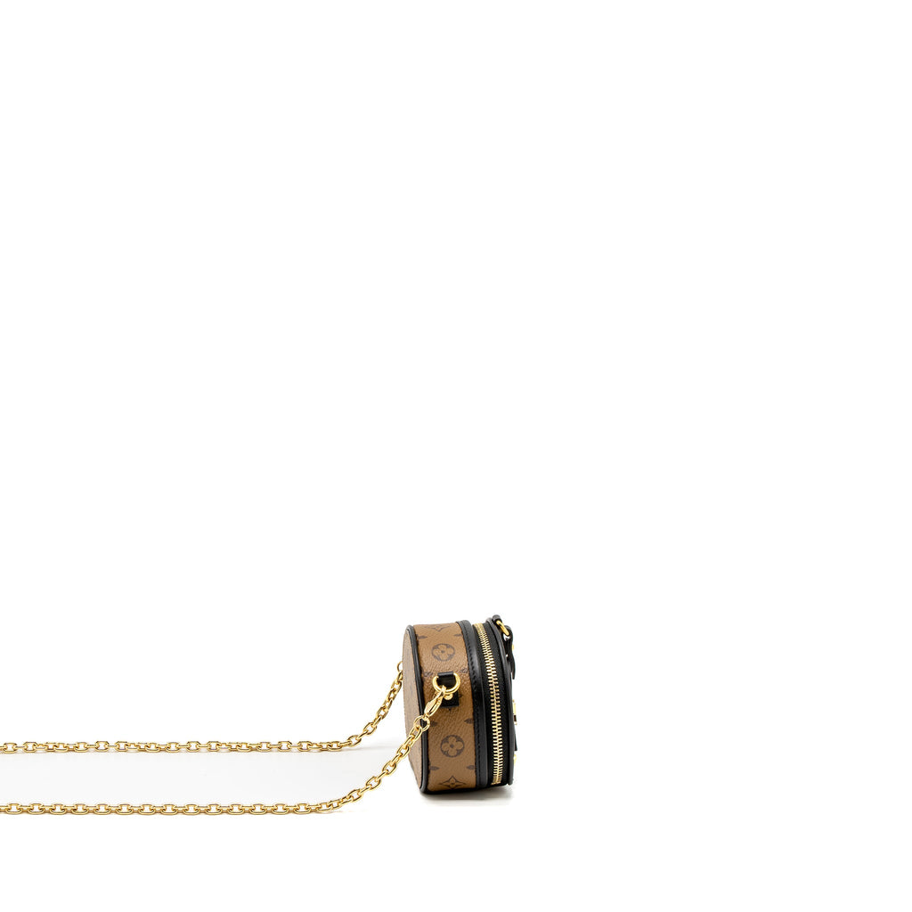 LOUIS VUITTON BOITE CHAPEAU NECKLACE/MINI CHAIN BAG MONOGRAM REVERSE CANVAS GHW