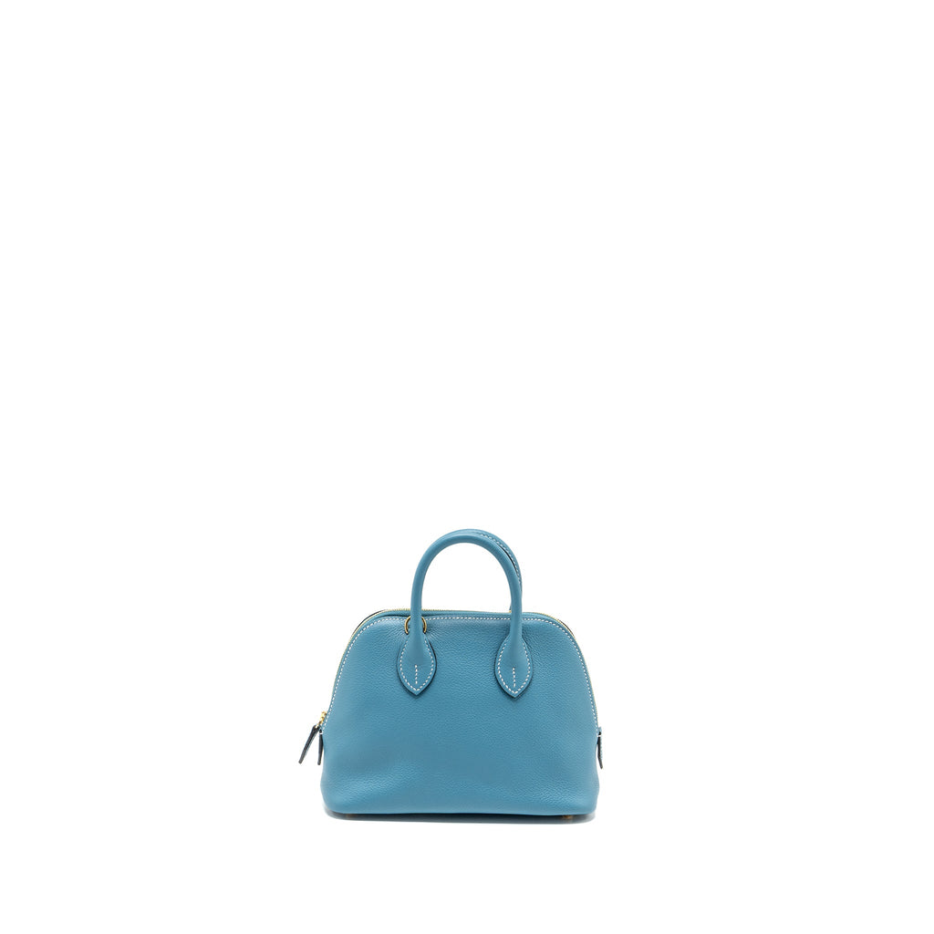 HERMES MINI BOLIDE EVERCOLOR NEW BLUE JEAN GHW
