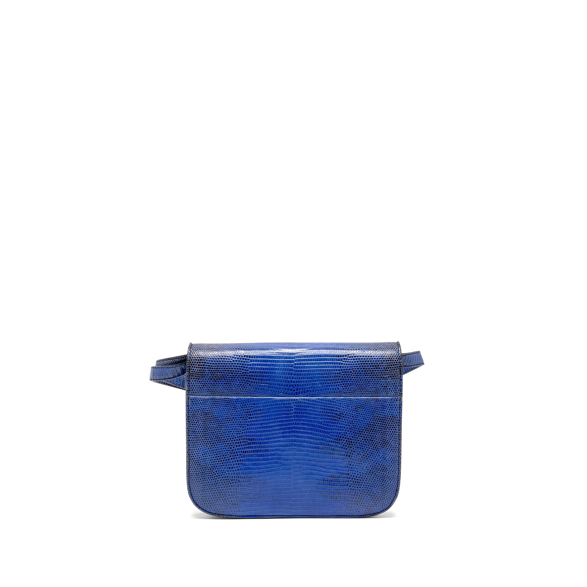 CELINE MEDIUM CLASSIC BOX BAG LIZARD BLUE GHW