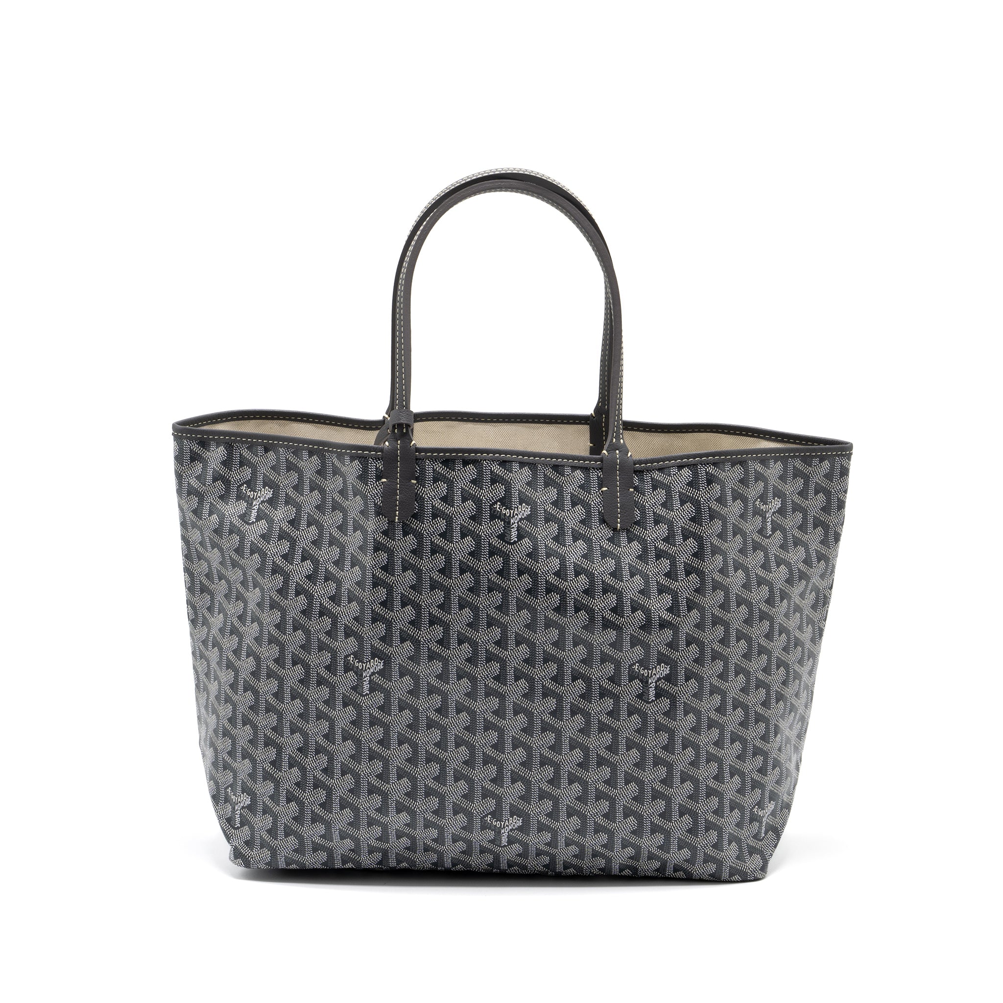 GOYARD SAINT LOUIS PM TOTE BAG GOYARDINE CANVAS GREY SHW