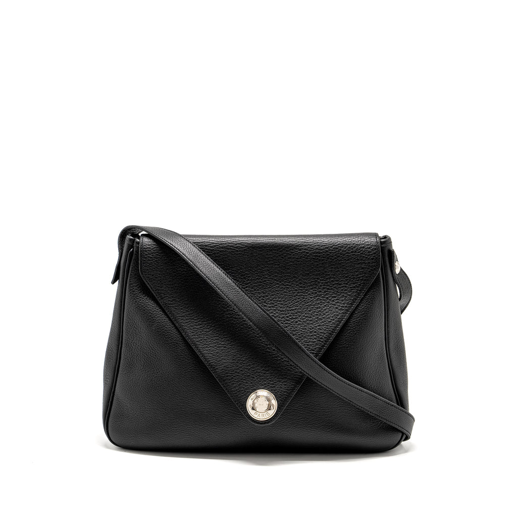 HERMES VINTAGE CHRISTINE BAG LEATHER BLACK SHW
