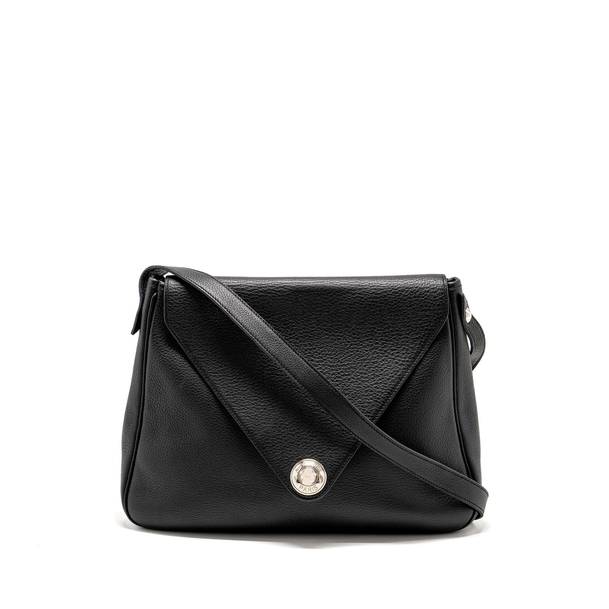 HERMES VINTAGE CHRISTINE BAG LEATHER BLACK SHW