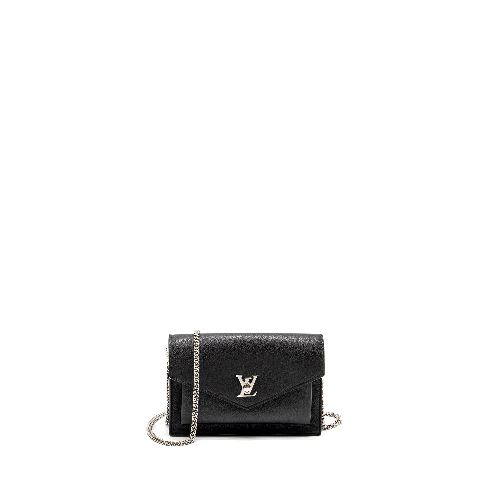LOUIS VUITTON MYLOCKME CHAIN POCHETTE CALFSKIN BLACK SHW