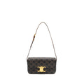 CELINE TRIOMPHE SHOULDER BAG TRIOMPHE CANVAS/CALFSKIN TAN GHW