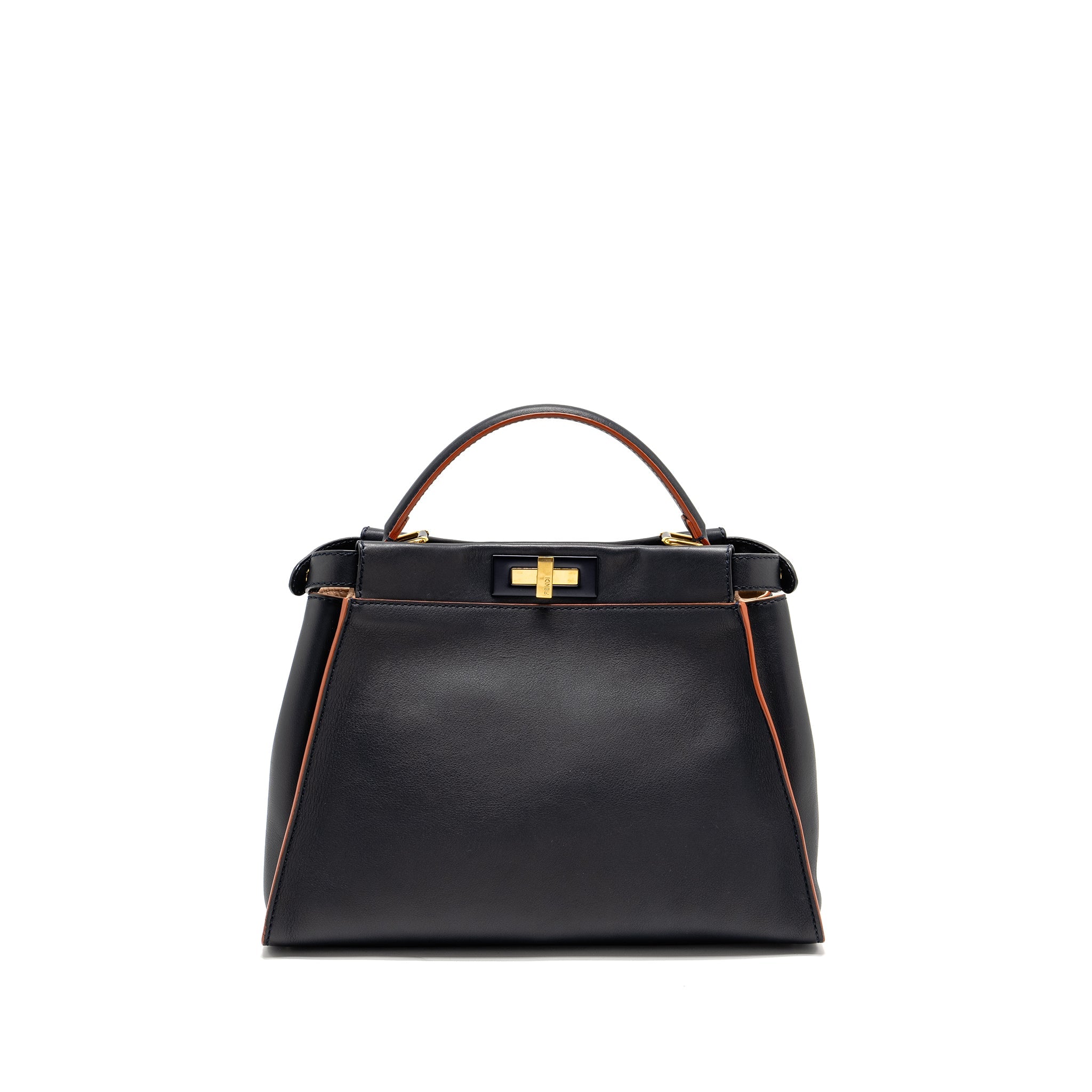 FENDI MEDIUM PEEKABOO CALFSKIN DARK BLUE/RED GHW
