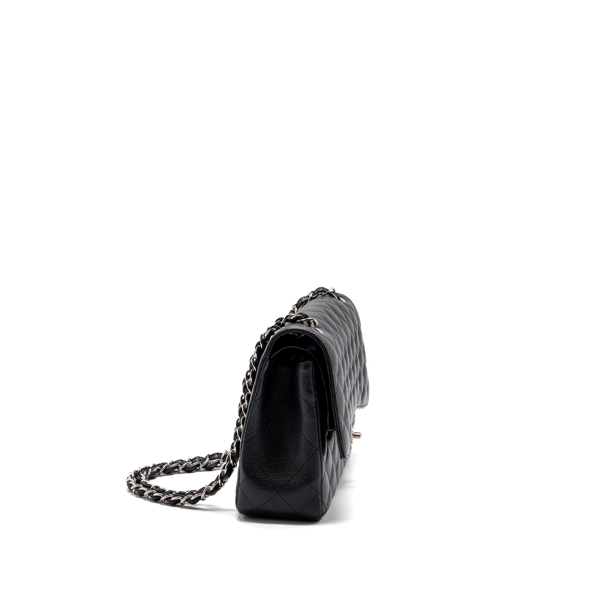CHANEL JUMBO CLASSIC DOUBLE FLAP CAVIAR BLACK SHW