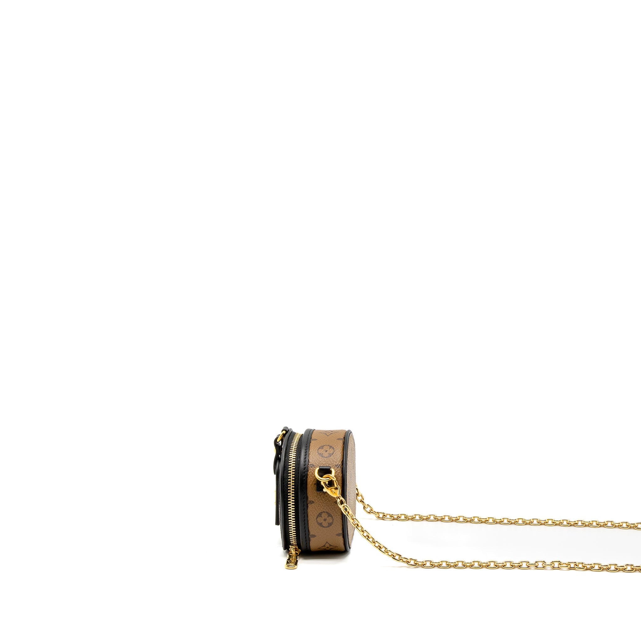 LOUIS VUITTON BOITE CHAPEAU NECKLACE/MINI CHAIN BAG MONOGRAM REVERSE CANVAS GHW