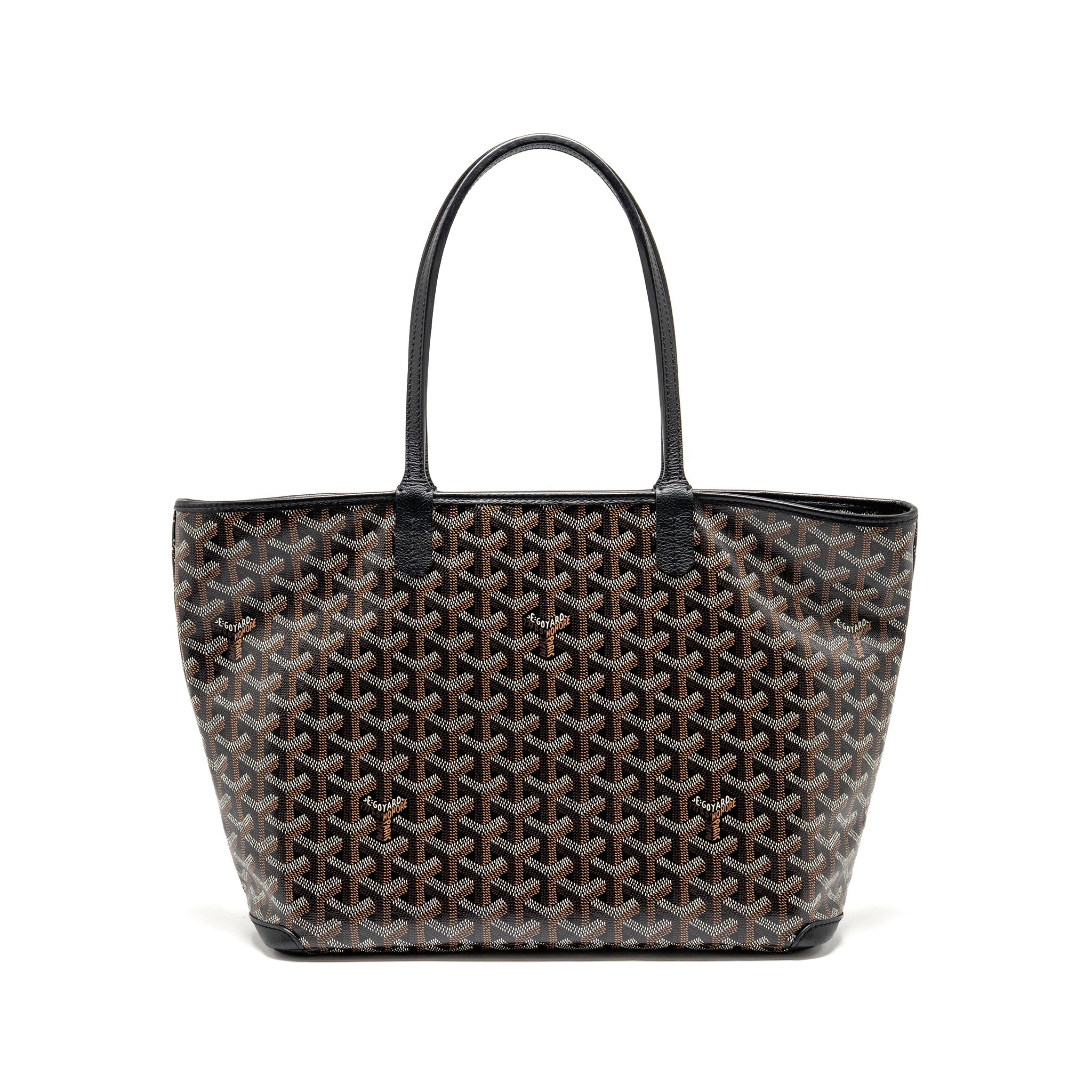 GOYARD ARTOIS PM HANDBAG GOYARDINE CANVAS/CALFSKIN BLACK SHW