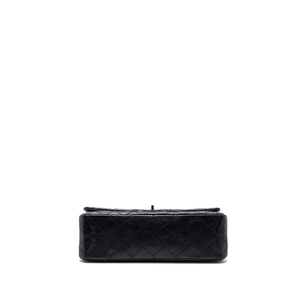 CHANEL 2.55 226 REISSUE FLAP BAG AGED CALFSKIN BLACK RUTHENIUM HARDWARE