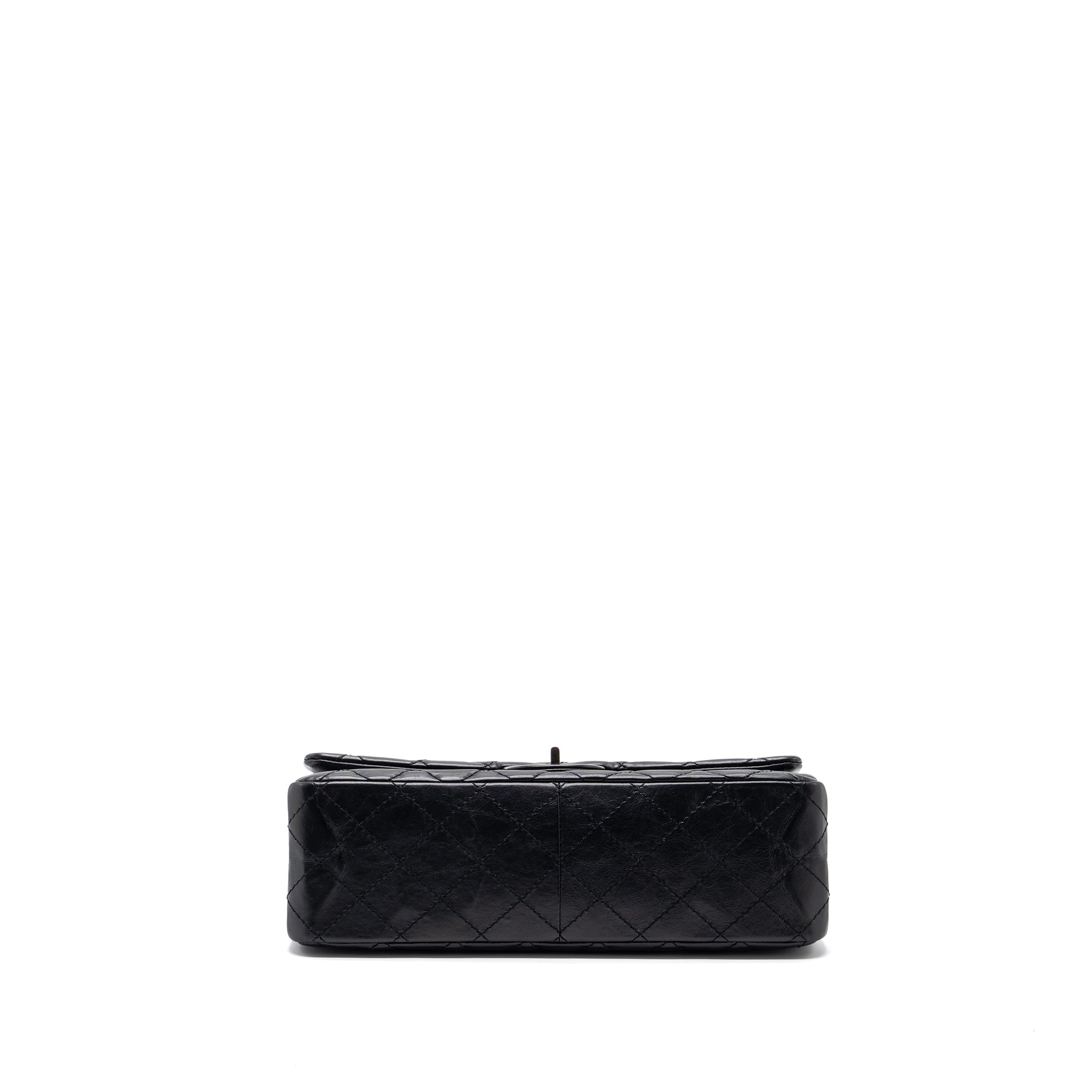 CHANEL 2.55 226 REISSUE FLAP BAG AGED CALFSKIN BLACK RUTHENIUM HARDWARE