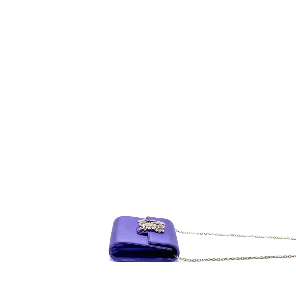 ROGER VIVIER EFFLORESCENCE MINI CLUTCH SILK BLEND SATIN PURPLE SHW