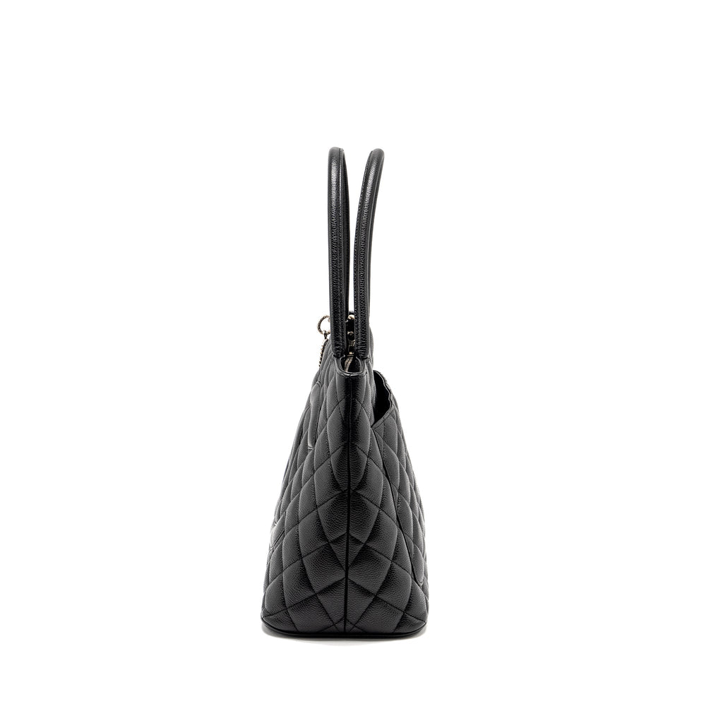 CHANEL MEDALLION TOTE BAG CAVIAR BLACK SHW