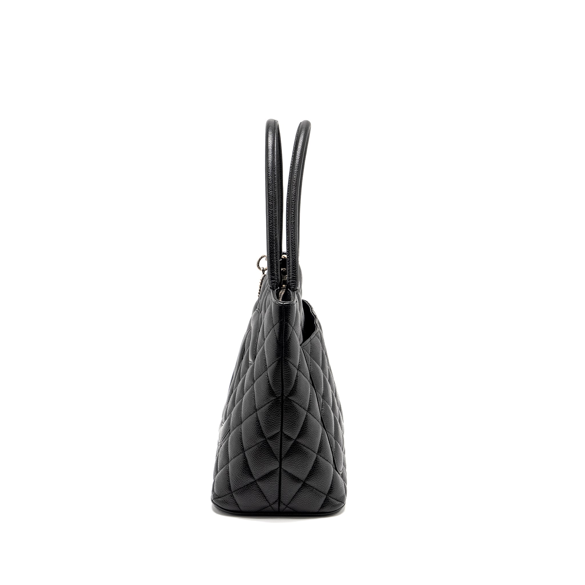 CHANEL MEDALLION TOTE BAG CAVIAR BLACK SHW